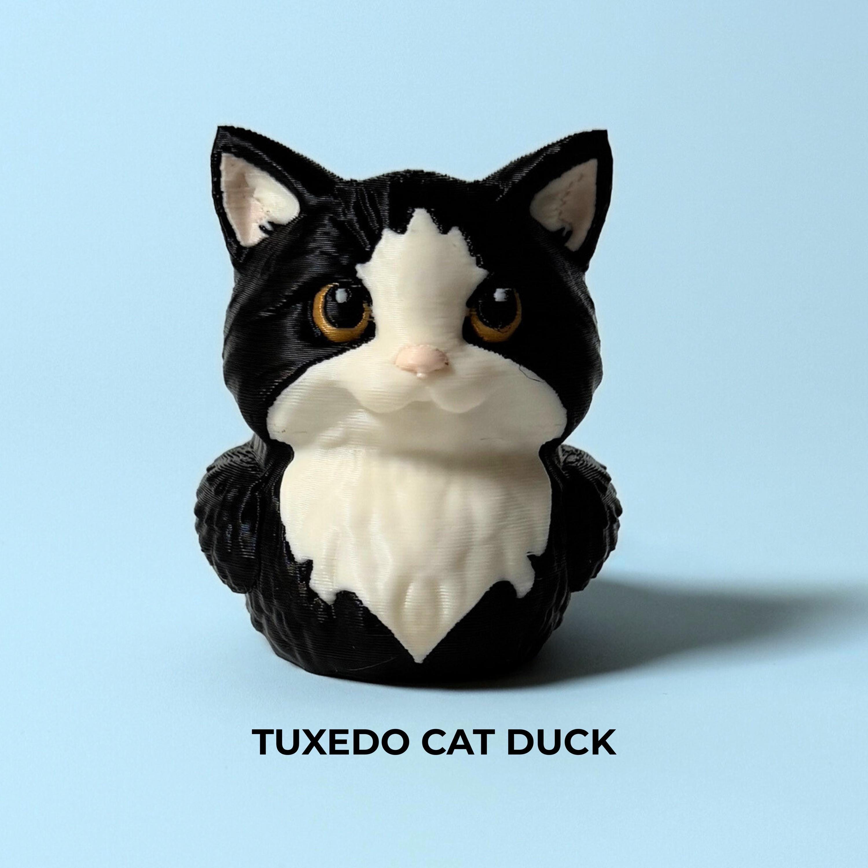 Tuxedo Cat Duck - 4x4 Ducking Gift Dashboard Decoration Cruise Hide Seek Cat Lover Gift Black White Kitty