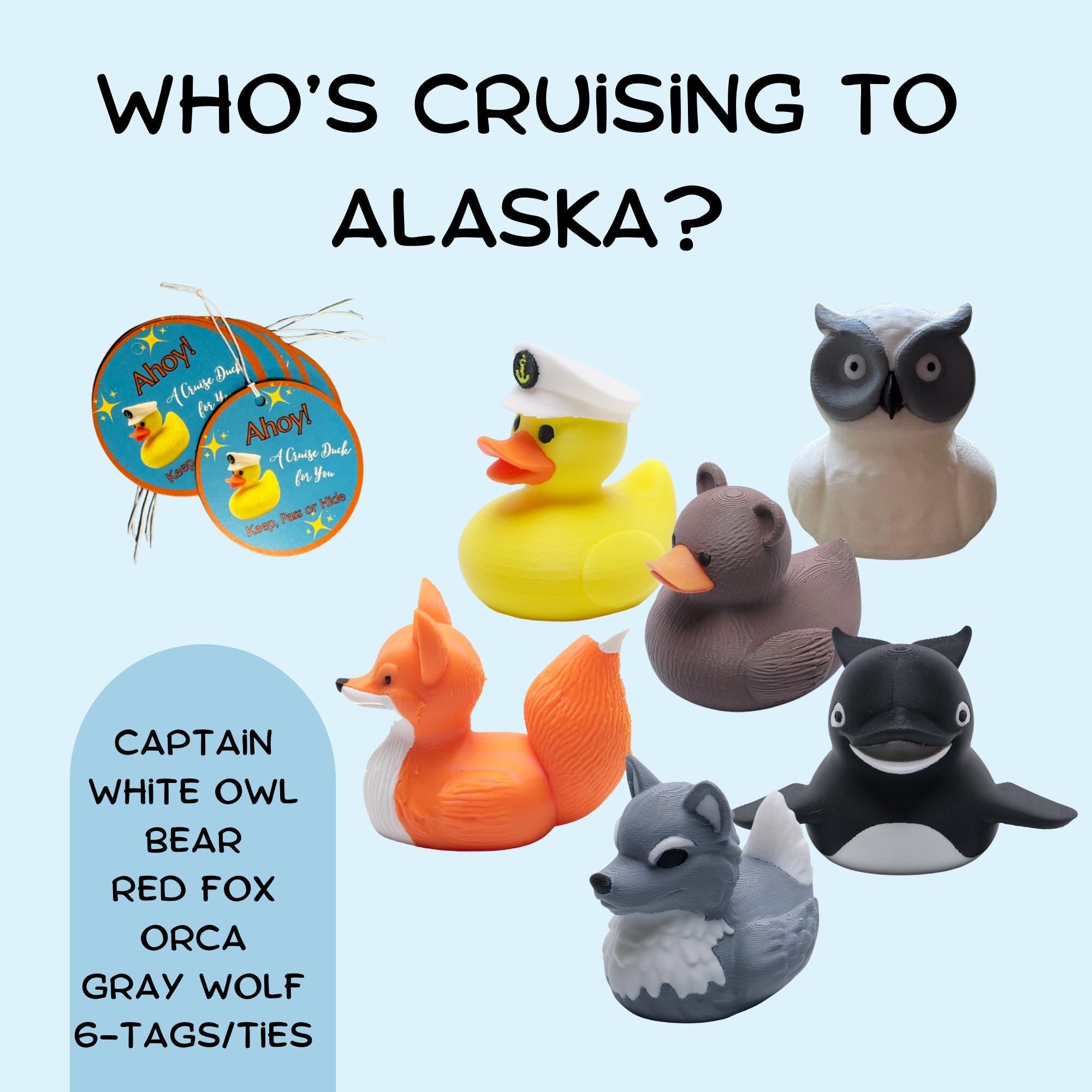 Orca Duck - Cruise Hide Seek Game Gift Bon Voyage Present Alaska Souvenir Ocean Wildlife Killer Whale