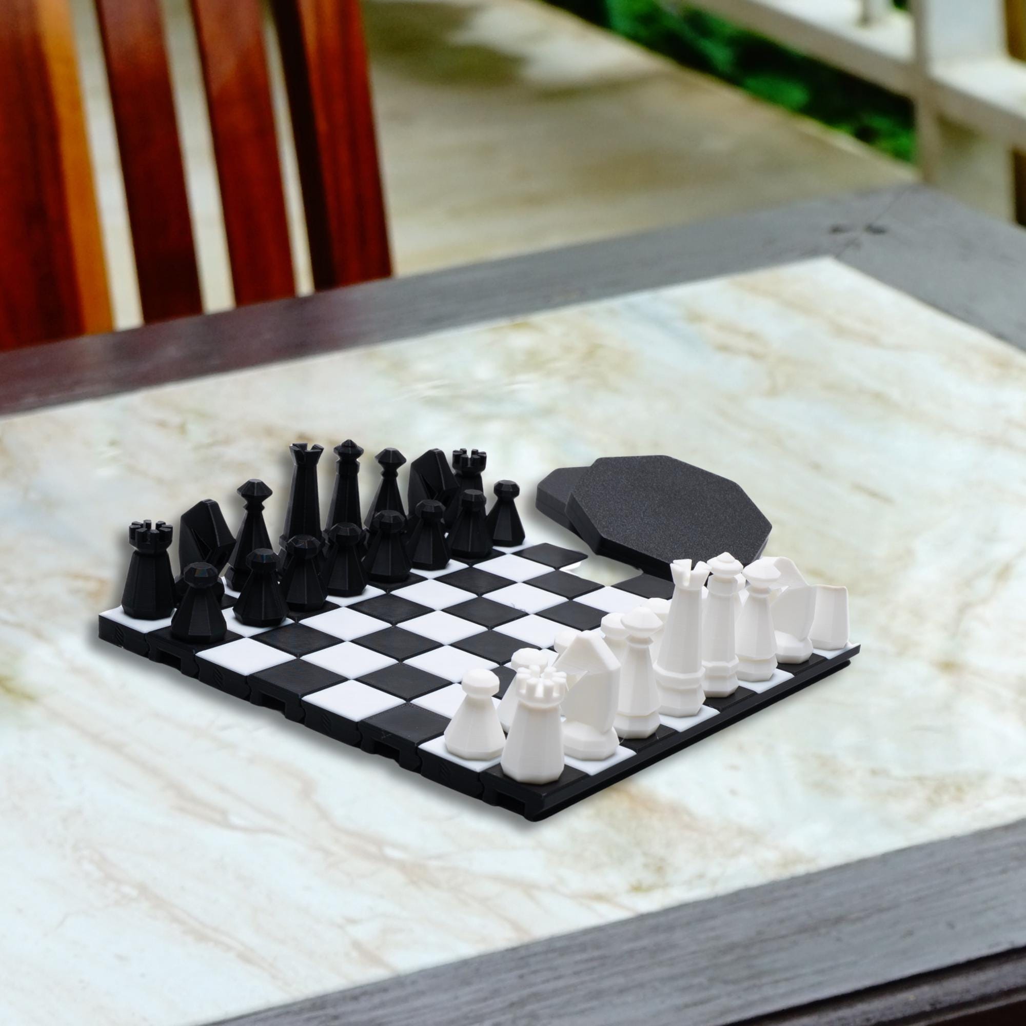 Travel Chess Set Waterproof Outdoor Board Game Night Entertainment Family Activity Road Trip Portable Chess Checker Set Game Traveler Gift
