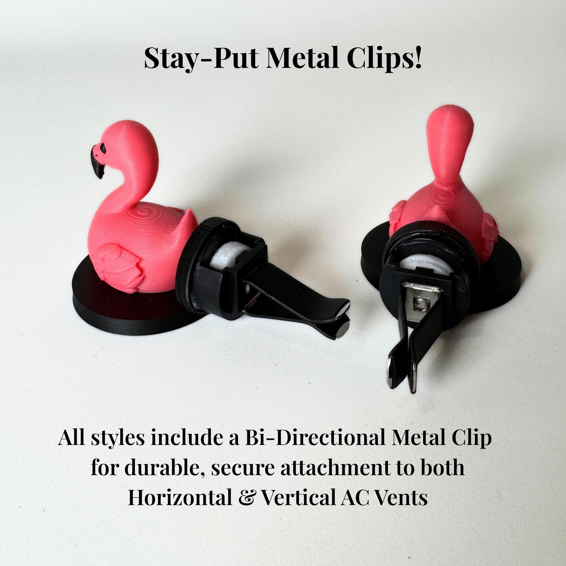 Flamingo Vent Clip Air Freshener for Car and Home AC Diffuser Essential Oil Vent Clip Cute Pink Flamingo Car Charm & Portable AC Decor