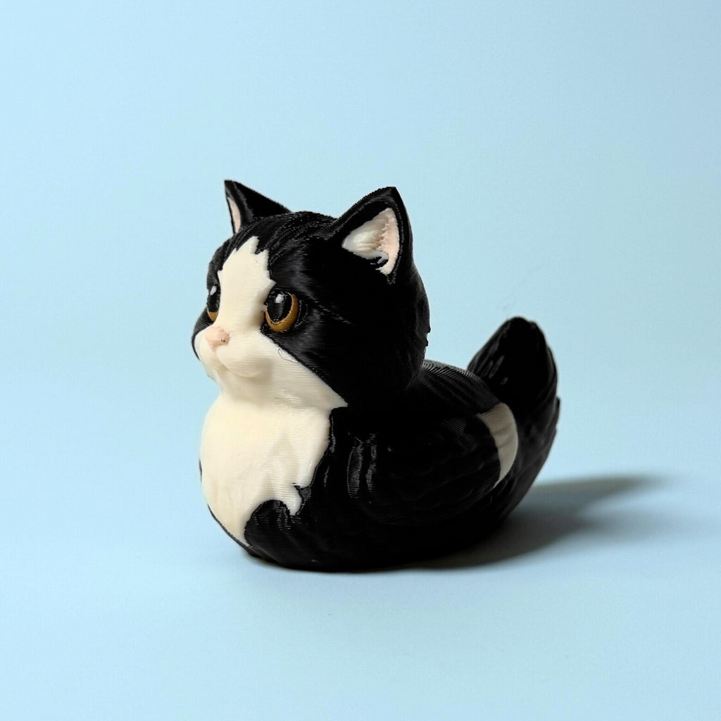 Tuxedo Cat Duck - 4x4 Ducking Gift Dashboard Decoration Cruise Hide Seek Cat Lover Gift Black White Kitty