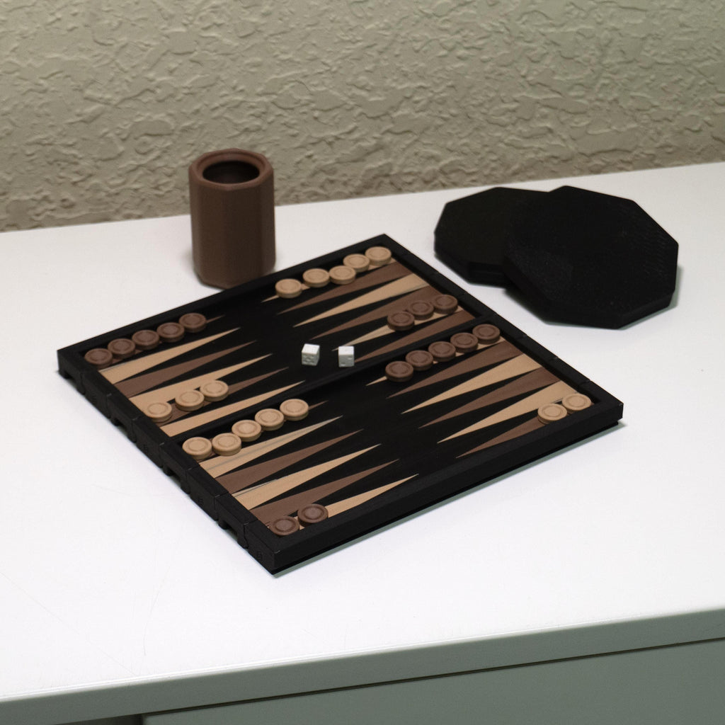 Portable Backgammon Set Travel Board Game Gift Idea Men Strategy Game Roll Up Compact Design Waterproof Material Outdoor Entertainment