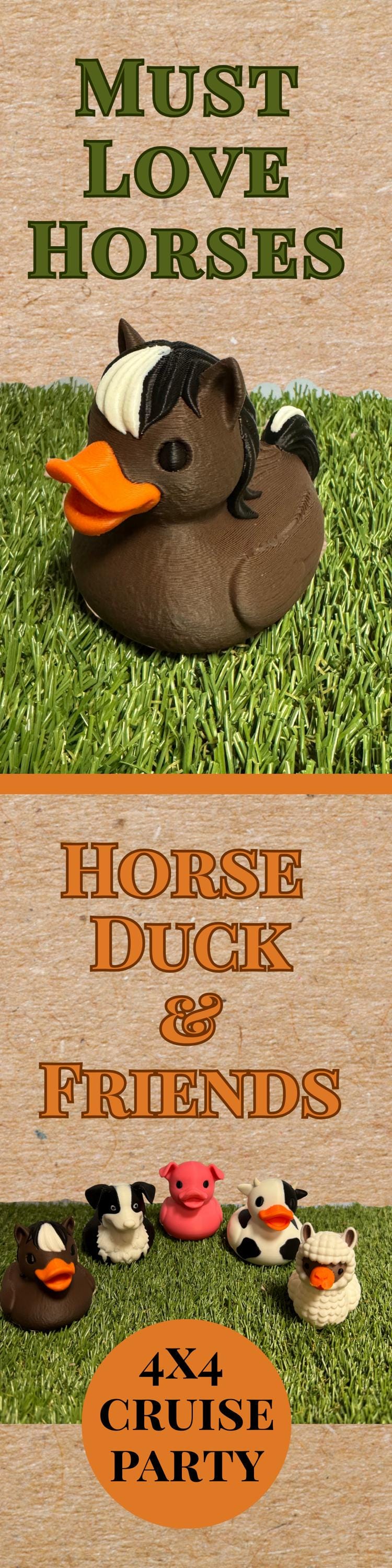 Horse Duck - Farm Animal Gift & 4x4 Ducking Dashboard Decoration Western Rodeo Party Favor Country Decor