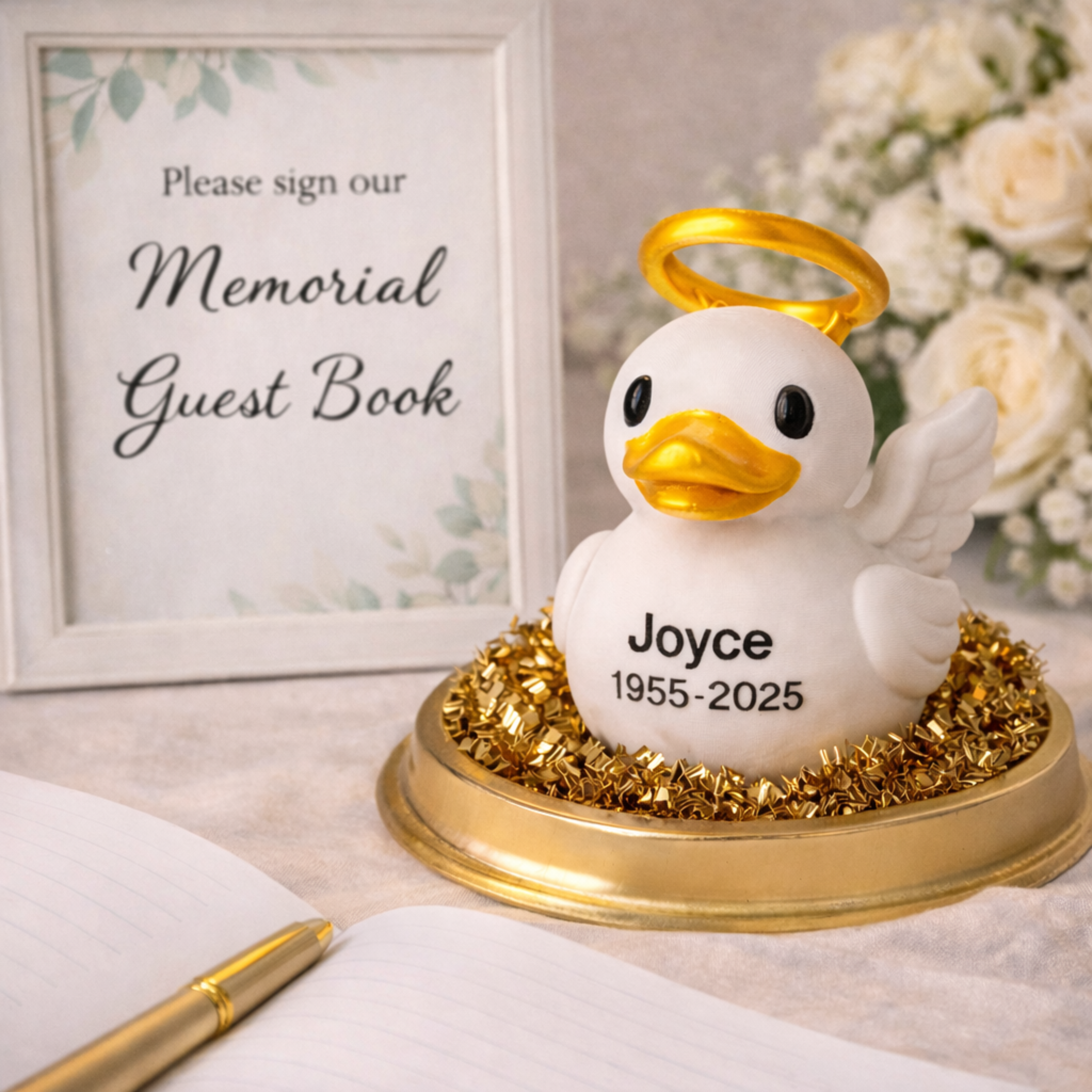 Memorial Angel Duck - Personalized Sympathy Gift Keepsake