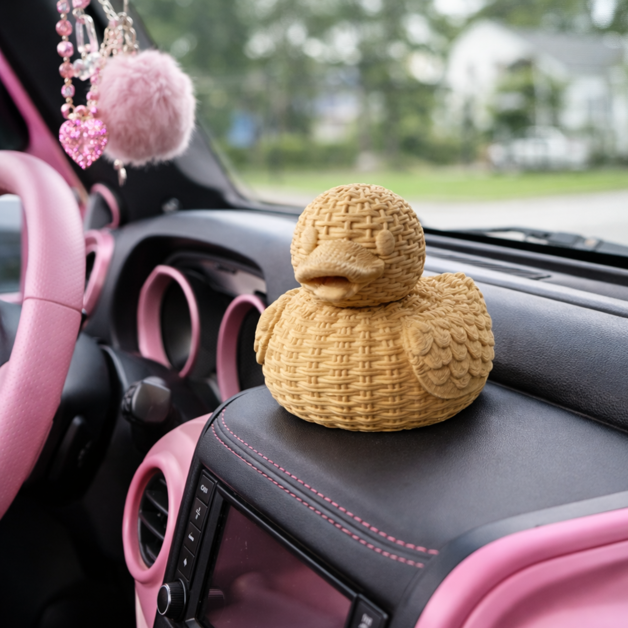 Wicker Duck - Dashboard & Cruise Boho Style Woven Figurine