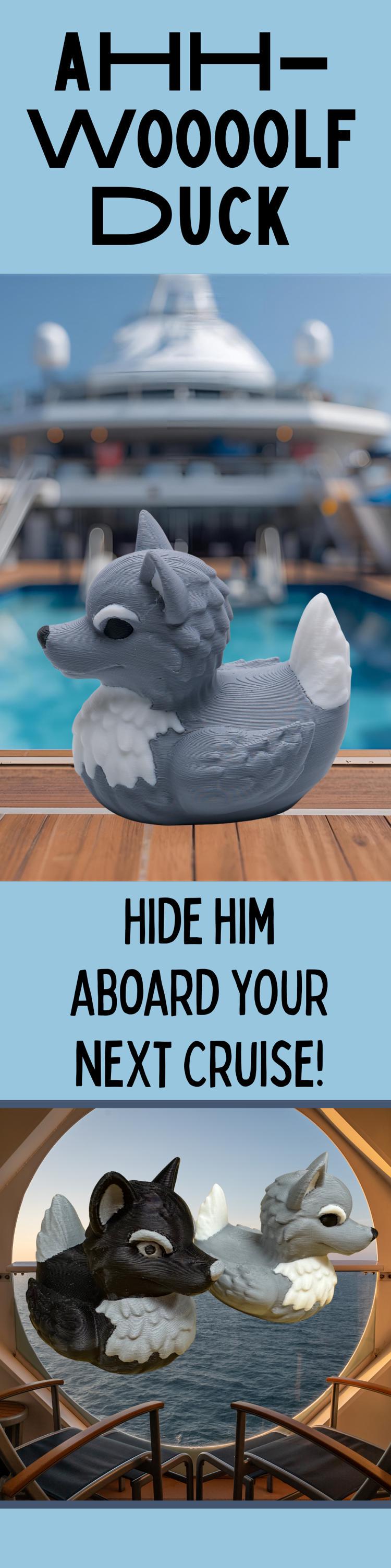 Black Wolf Duck Cruise Souvenir Hide Seek Treasure Hunt Vacation Gift Travel Adventure Keepsake Collectible Item 4x4 Dash Decoration