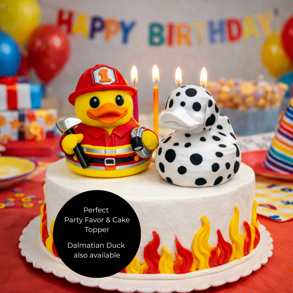 Firefighter Duck Figure Dashboard Ducking Decoration Car Accessory Toy Fireman Desk Ornament Collectible Firefighter Gift Party Favor