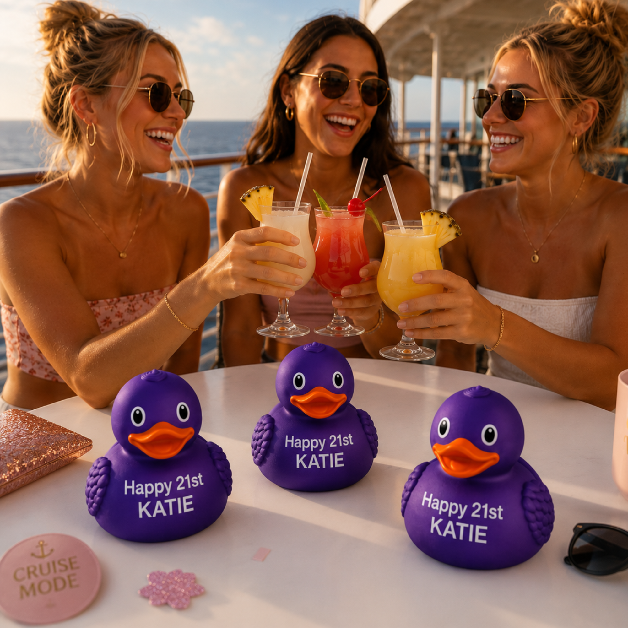 Unique Cruise Gift Personalized Duck Figurine Custom 3D Printed Souvenir Cabin Door Decoration Twenty Vibrant Color Selection Available Perfect Cruise Ship Vacation Essential Hide And Seek Game Participant Travel Memory Keepsake Collection
