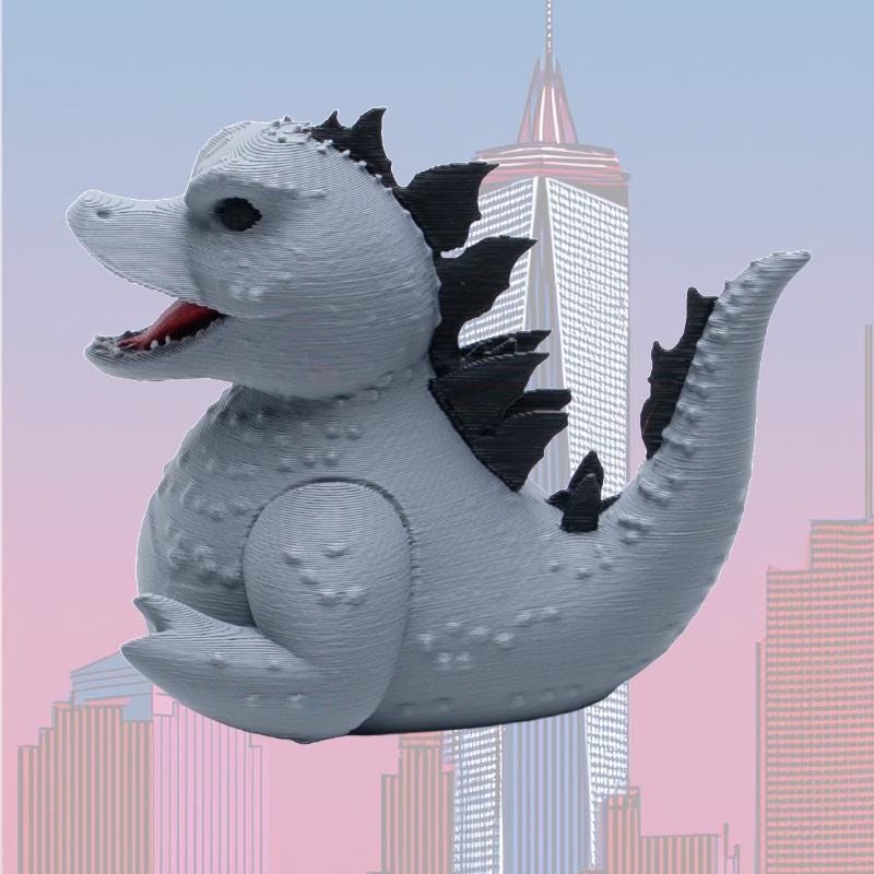 Godzilla Dashboard Duck — 4x4 Kaiju Collectible & Sensory Fidget Toy