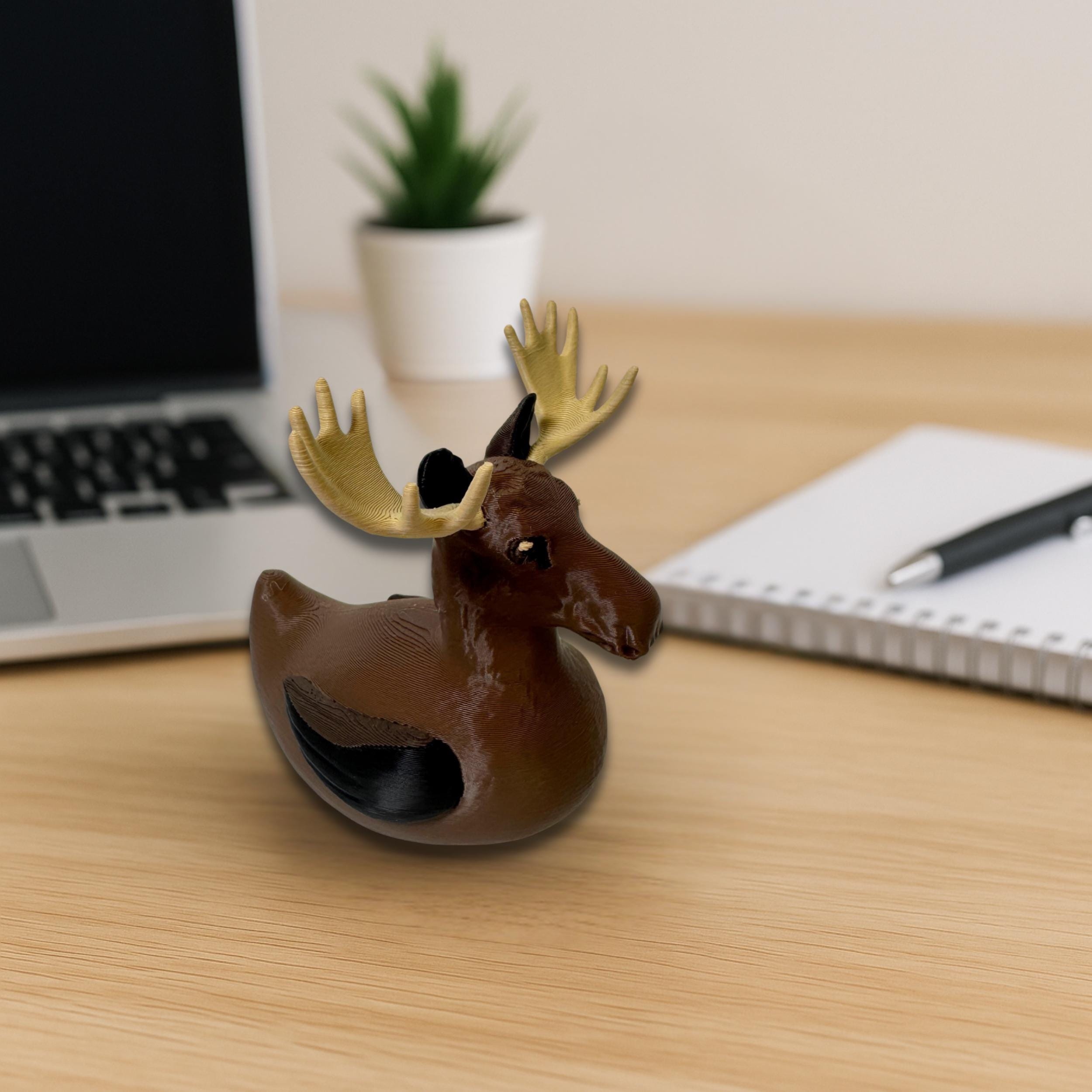 Moose Duck - 4x4 Ducking Gift Dashboard Decoration Rustic Woodland Animal Cabin Decor Hunter Gift