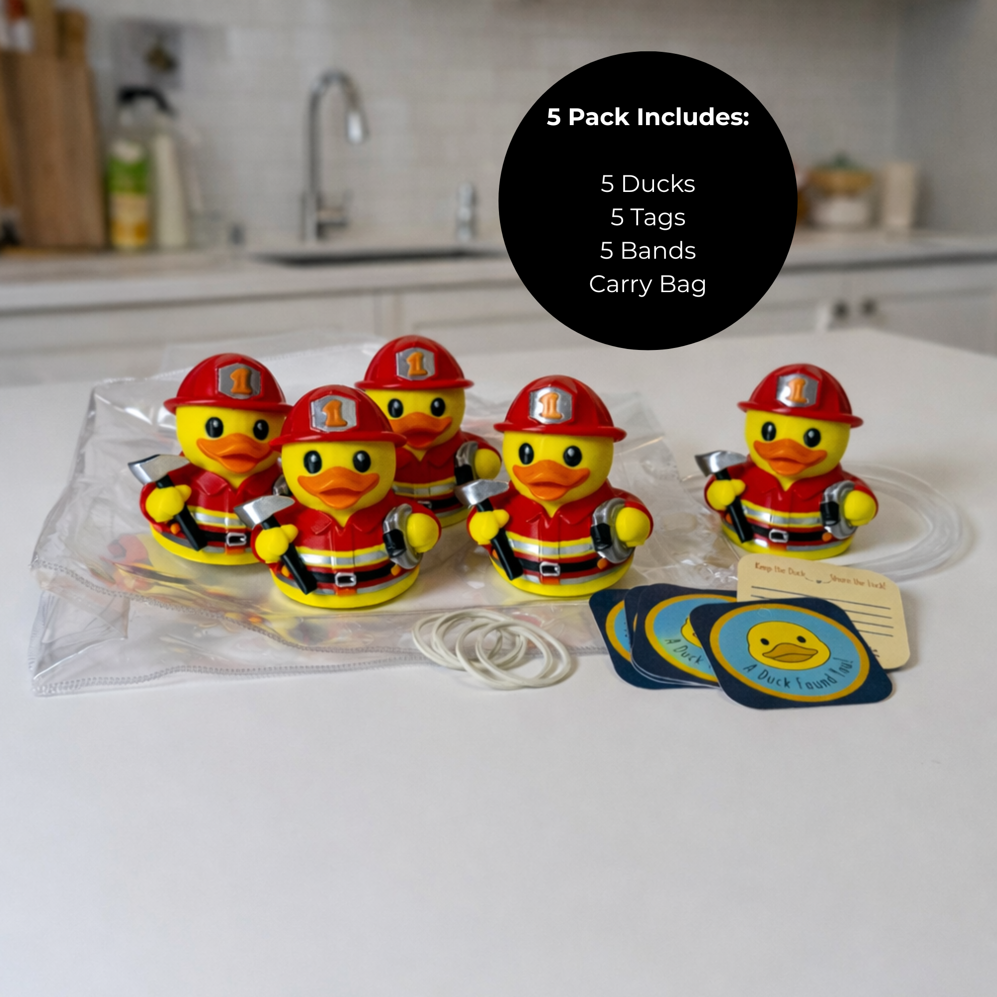 Firefighter Duck Figure Dashboard Ducking Decoration Car Accessory Toy Fireman Desk Ornament Collectible Firefighter Gift Party Favor
