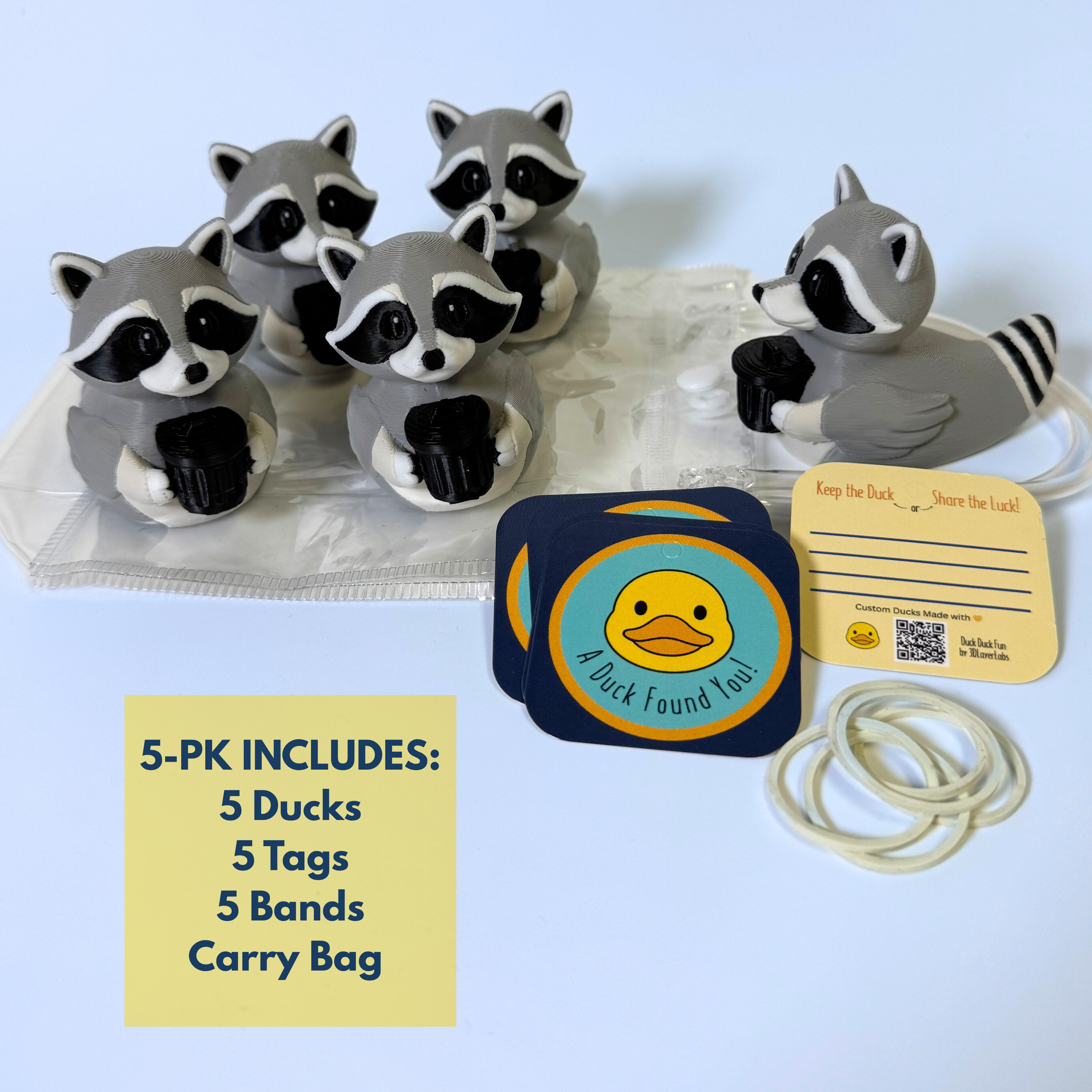 Raccoon Duck - 4x4 Ducking Gift Dashboard Decoration Cruise Hide Seek Trash Bandit Funny Collectible