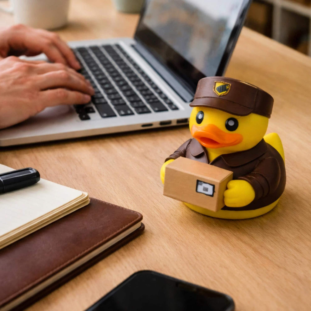 Delivery Driver Duck | 4x4 Ducking & Cruise Hide & Seek Gift, Dashboard Buddy & Funny Driver Gift