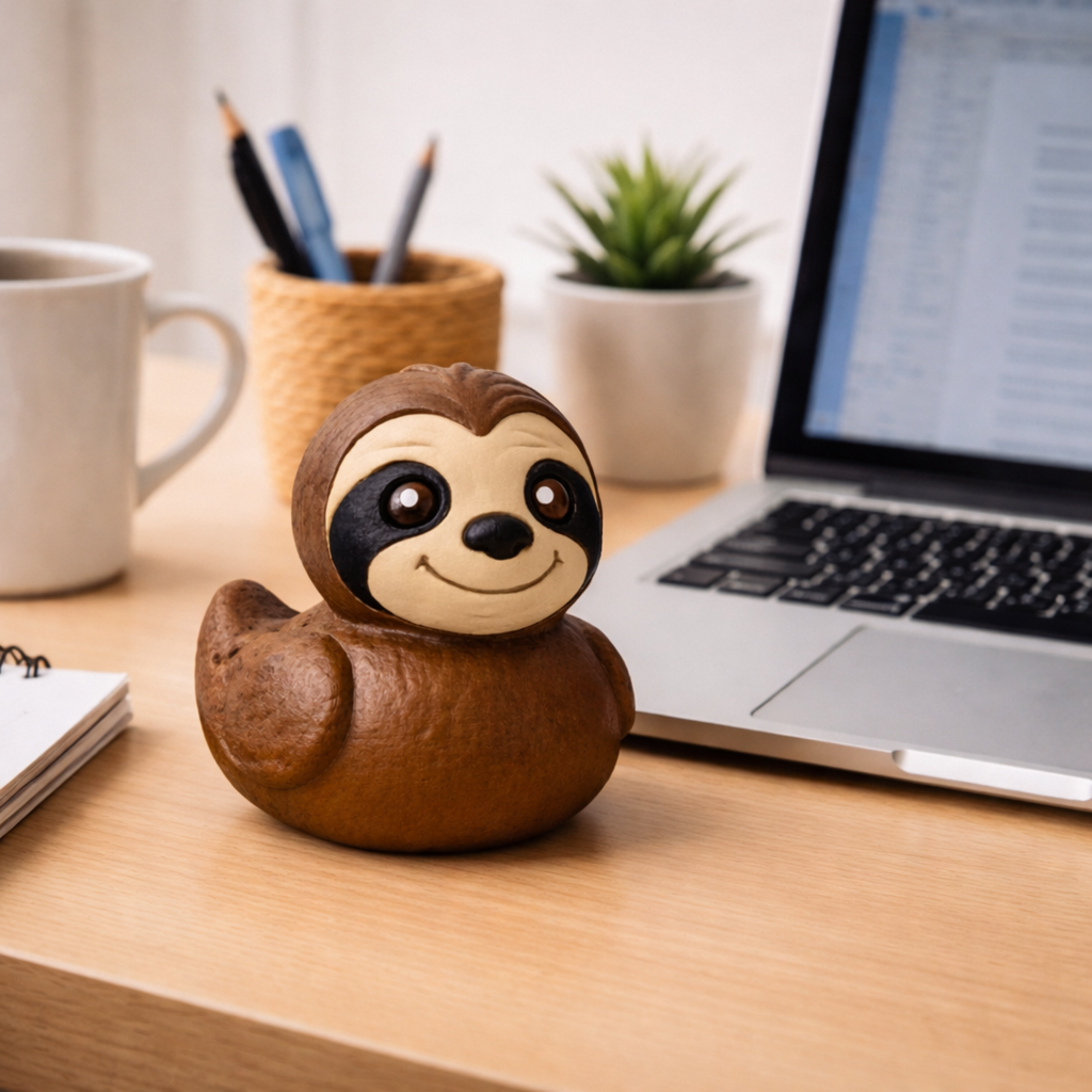 Sloth Duck | 4x4 Ducking & Cruise Hide & Seek Gift, Desk Accessory & Funny Animal Decor