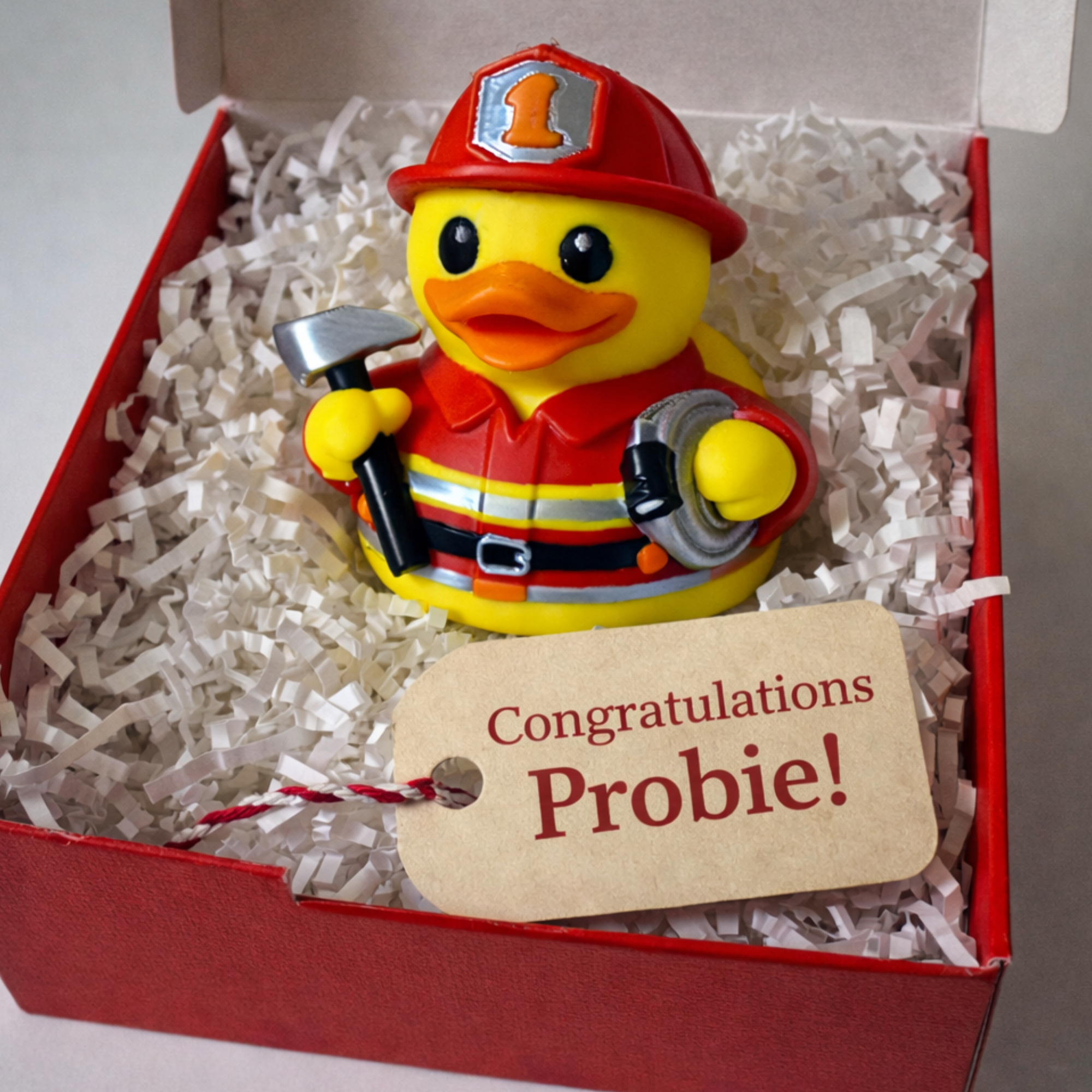 Firefighter Duck Figure Dashboard Ducking Decoration Car Accessory Toy Fireman Desk Ornament Collectible Firefighter Gift Party Favor