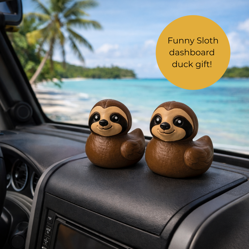 Sloth Duck | 4x4 Ducking & Cruise Hide & Seek Gift, Desk Accessory & Funny Animal Decor