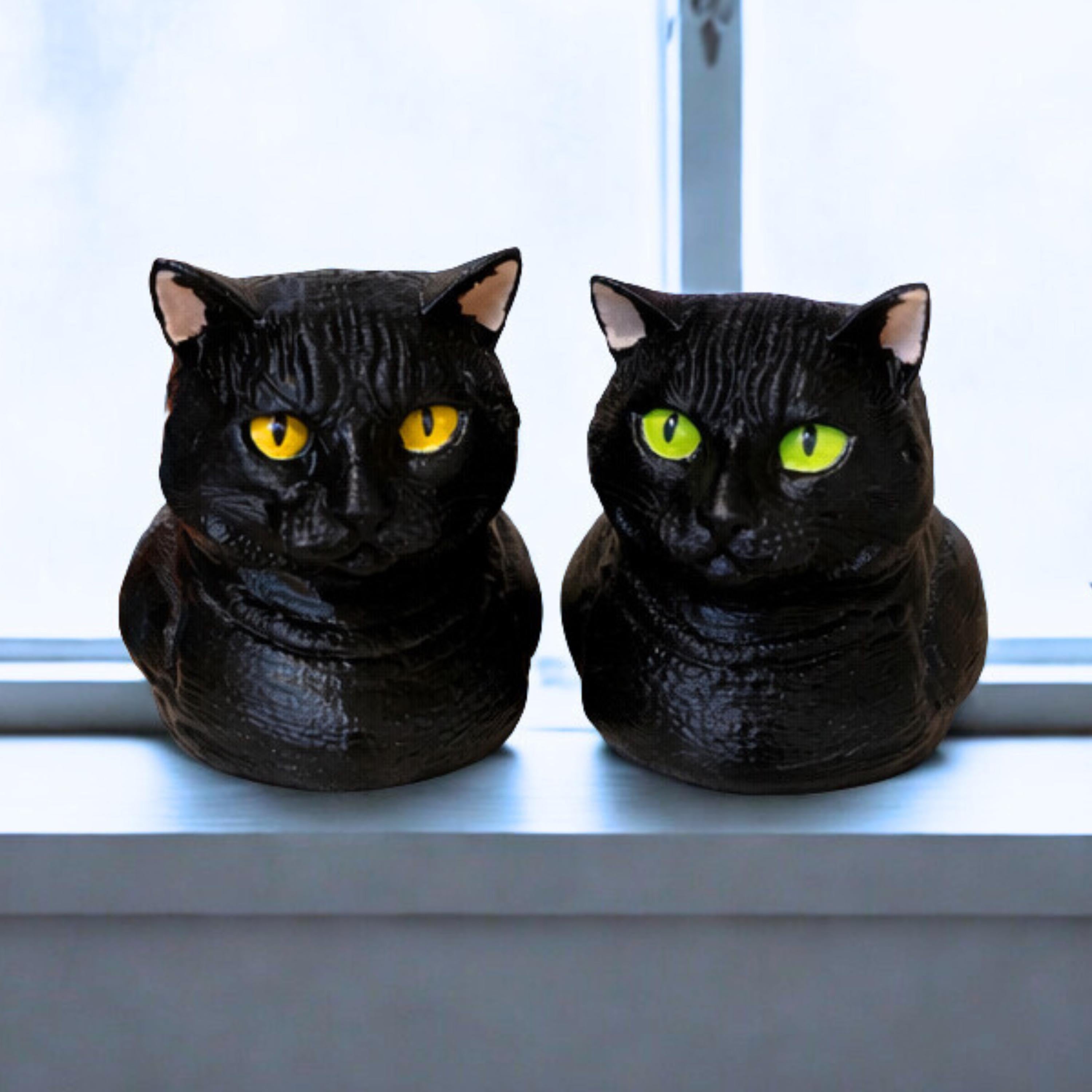 Black Tabby Cat Duck - 4x4 Ducking Gift Dashboard Decoration Cruise Hide Seek Cat Lover Gift Halloween Collectible