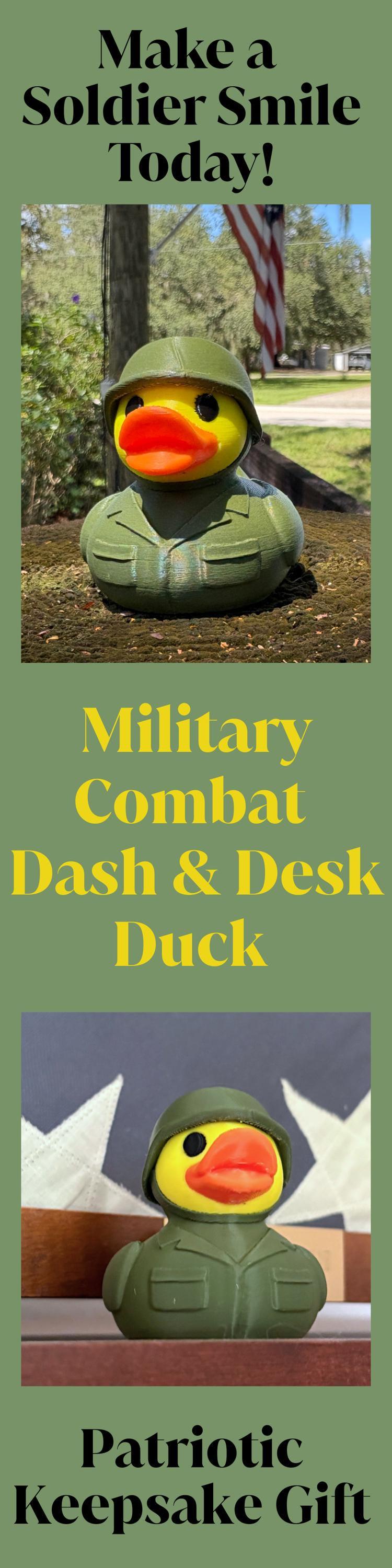 Military Duck | Patriot Gift, Boot Camp Graduation, Dashboard Decoration & 4x4 Ducking Accessory