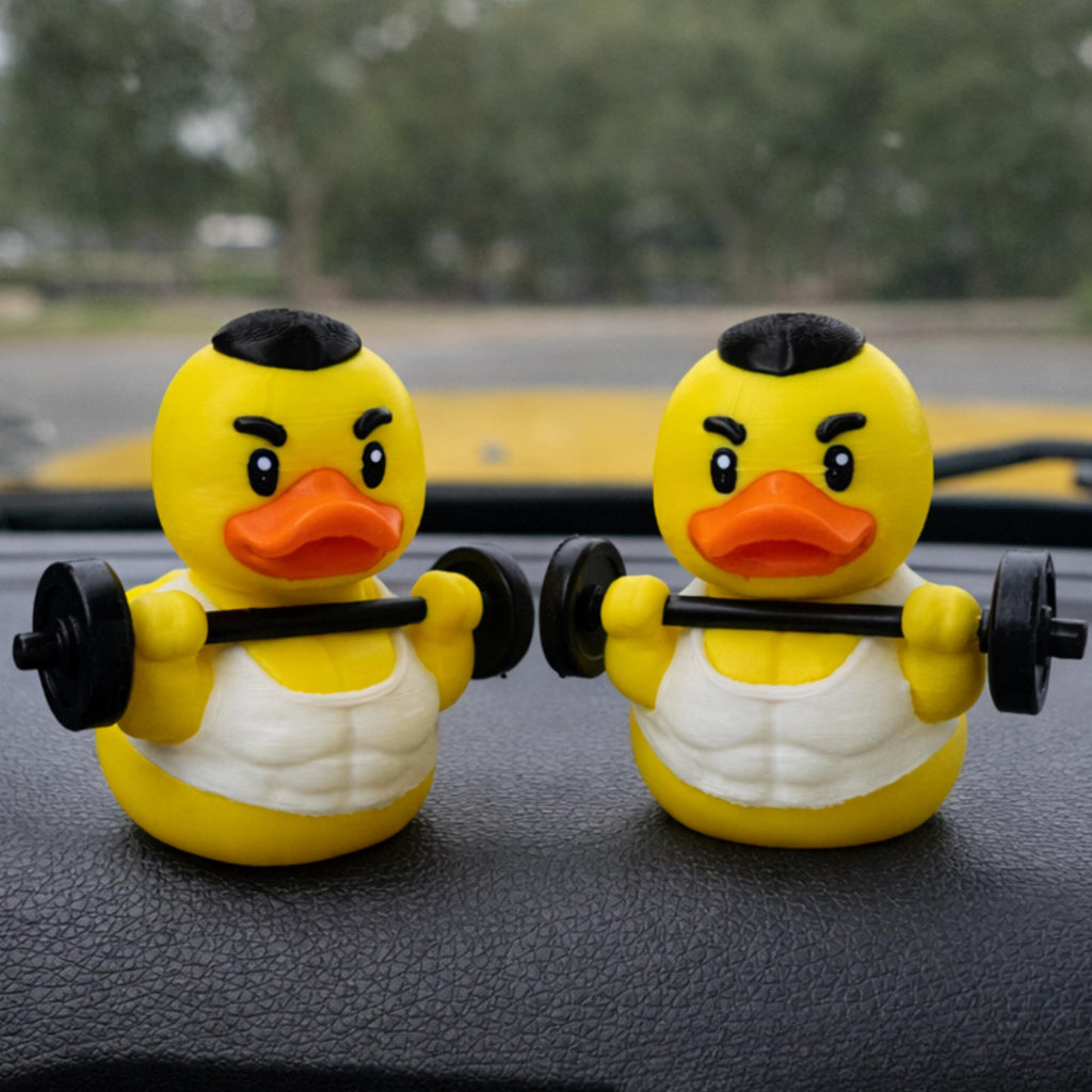 Weightlifting Duck | Gym Rat Gift, Fitness Birthday Present, Desk Decor & 4x4 Ducking Accessory