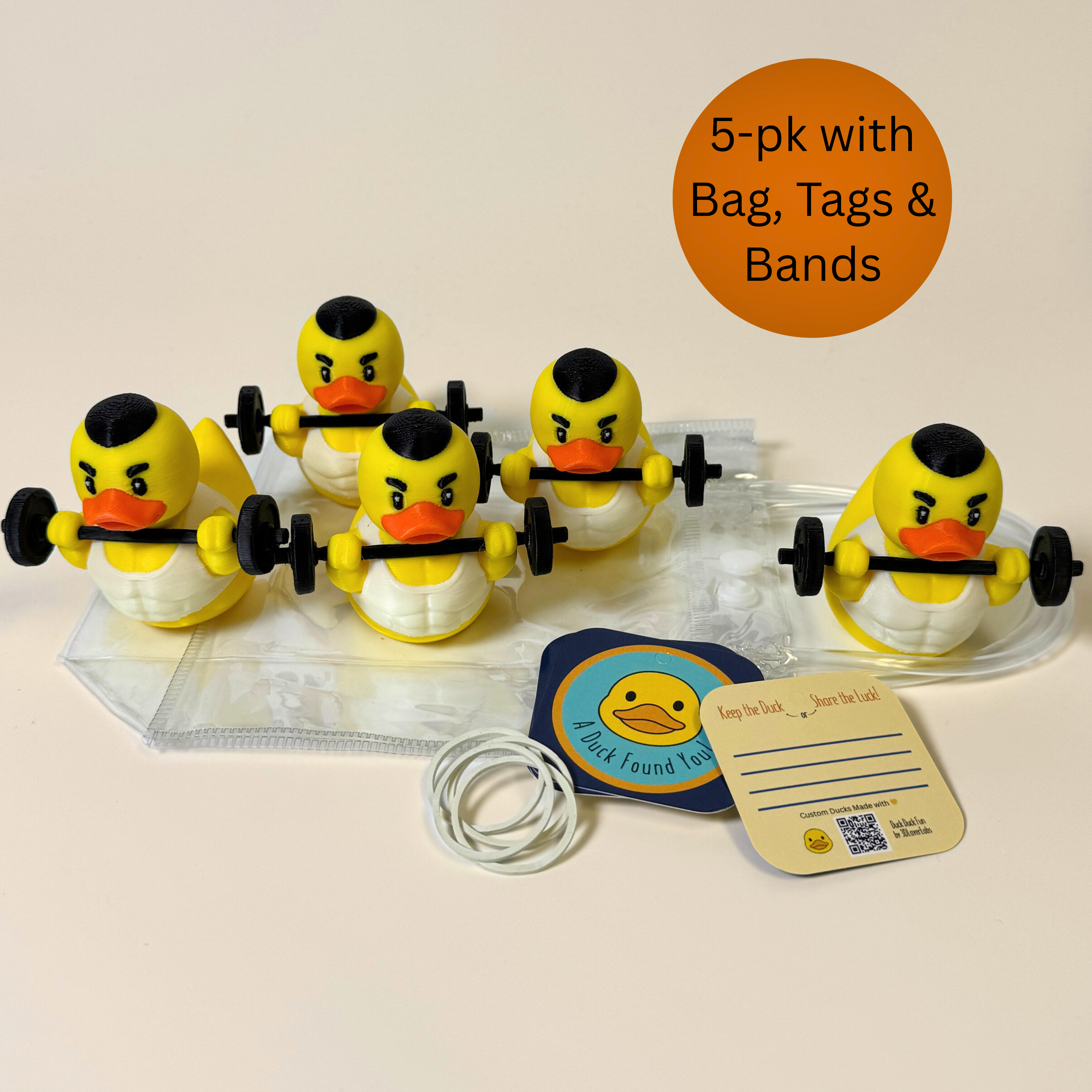 Weightlifting Duck | Gym Rat Gift, Fitness Birthday Present, Desk Decor & 4x4 Ducking Accessory