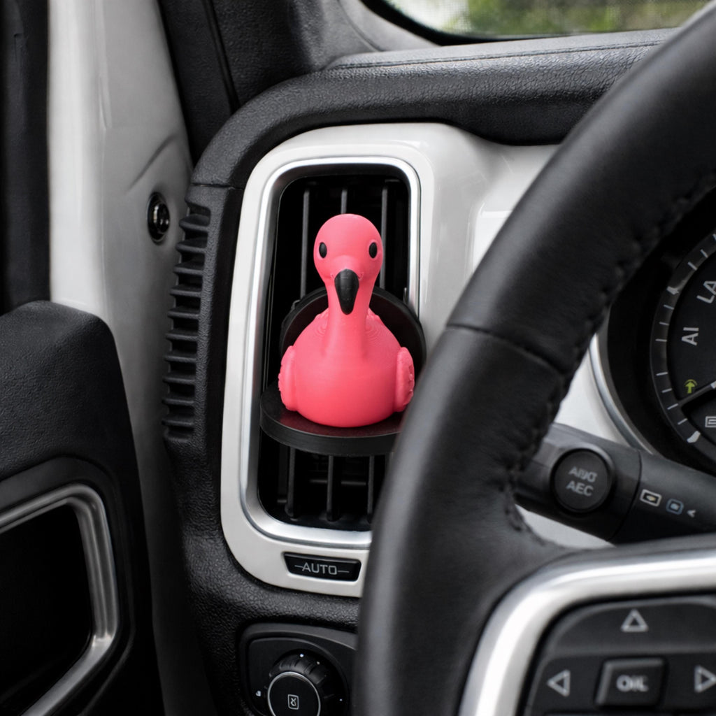Flamingo Vent Clip Air Freshener for Car and Home AC Diffuser Essential Oil Vent Clip Cute Pink Flamingo Car Charm & Portable AC Decor