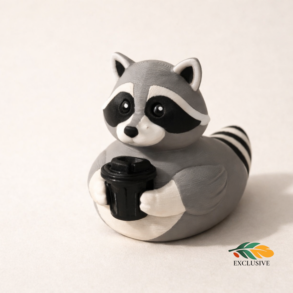 Raccoon Duck - 4x4 Ducking Gift Dashboard Decoration Cruise Hide Seek Trash Bandit Funny Collectible