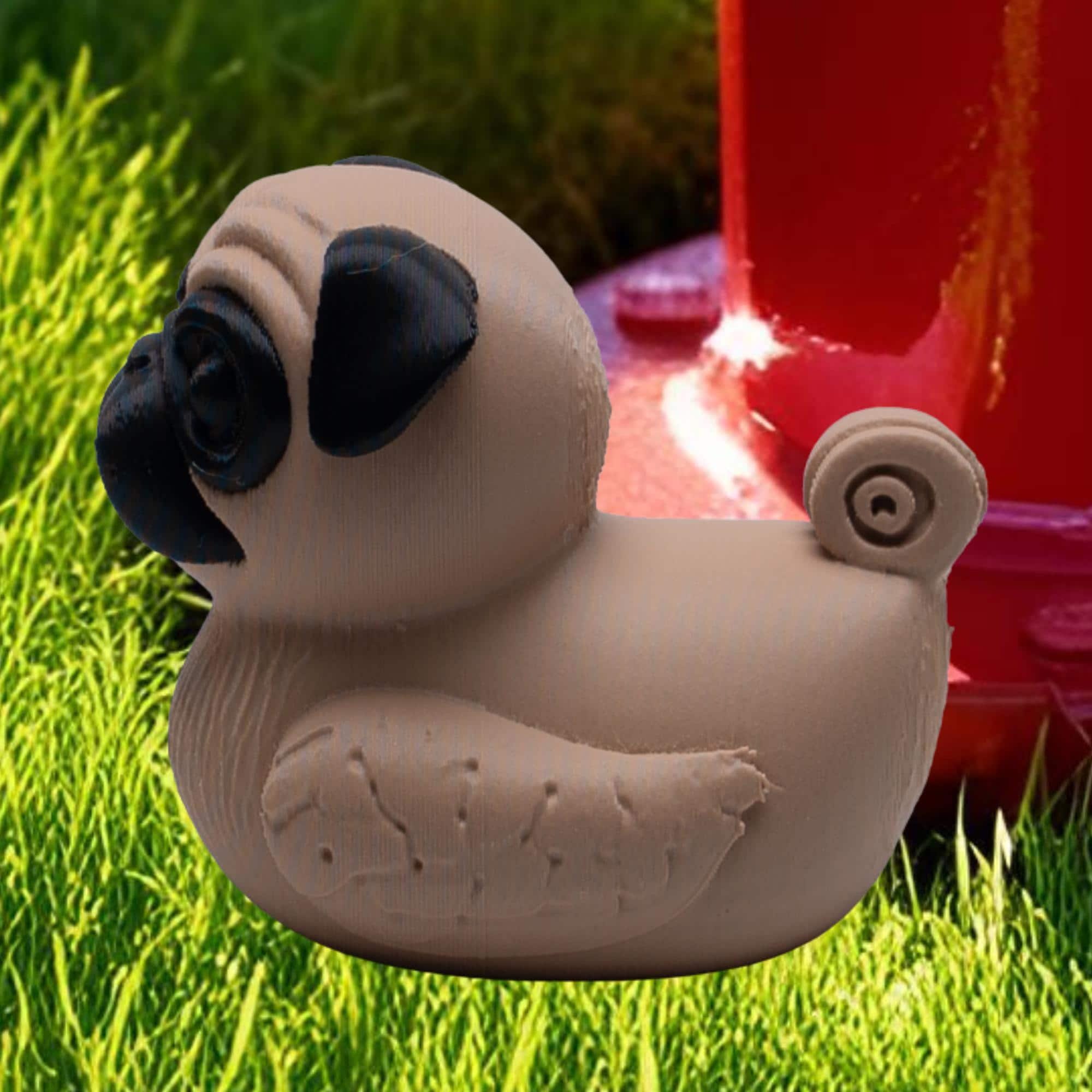 Pug Duck Ornament 4x4 Ducking Gift Idea Dashboard Decoration Collectible Dog Figurine Trail Surprise Toy Accessory Mirror Hanging Vehicle