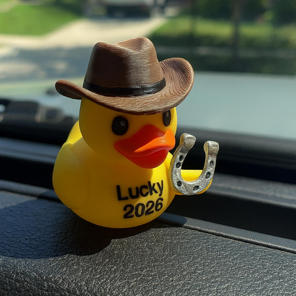 Lucky Cowboy Duck | Good Luck Charm, Western Party Favor, Dashboard Decoration & 4x4 Ducking Gift