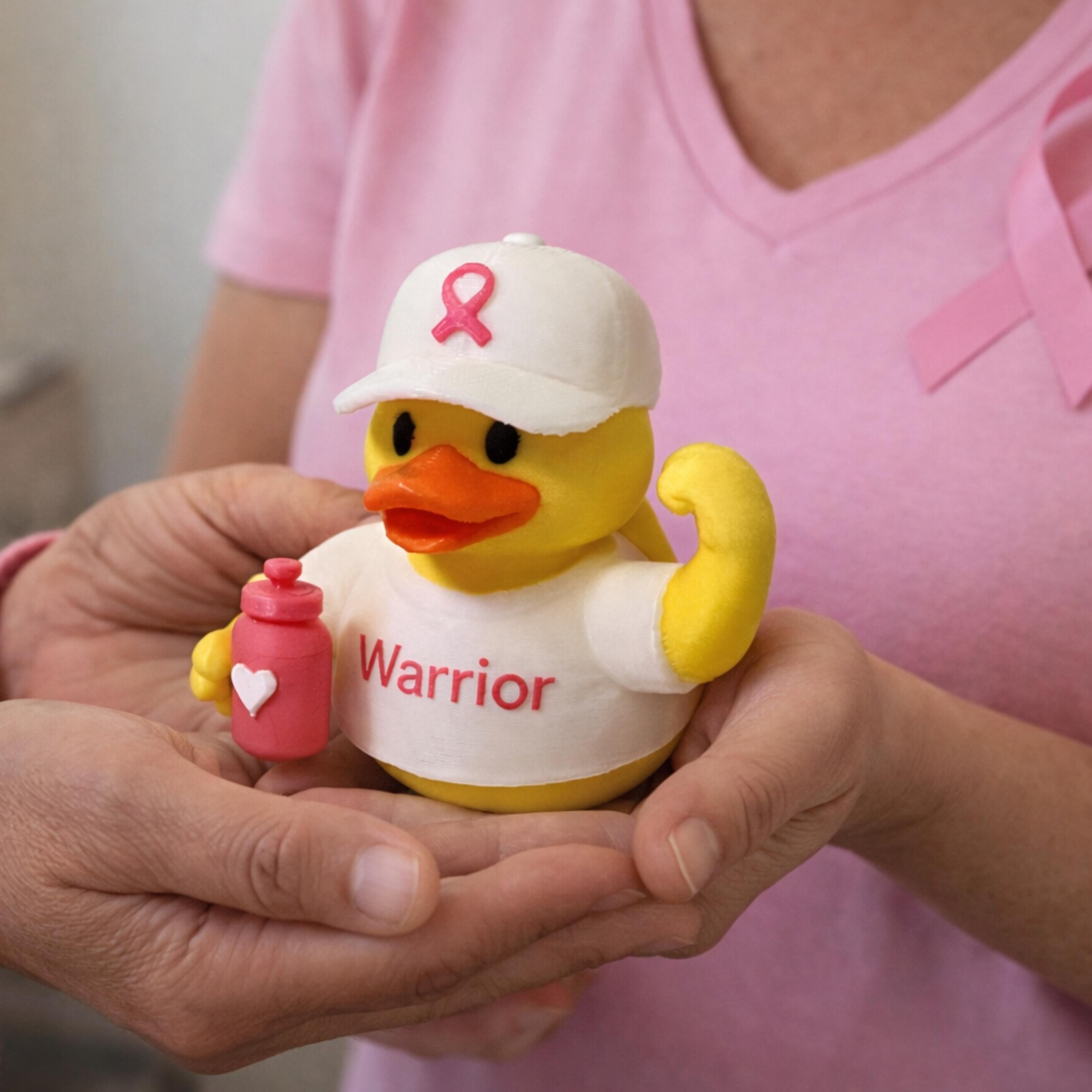 Breast Cancer Duck Dashboard Custom Thank You Accessory Thoughtful Gift Survivor Warrior Supporter Pink Ribbon Awareness Patient Keepsake