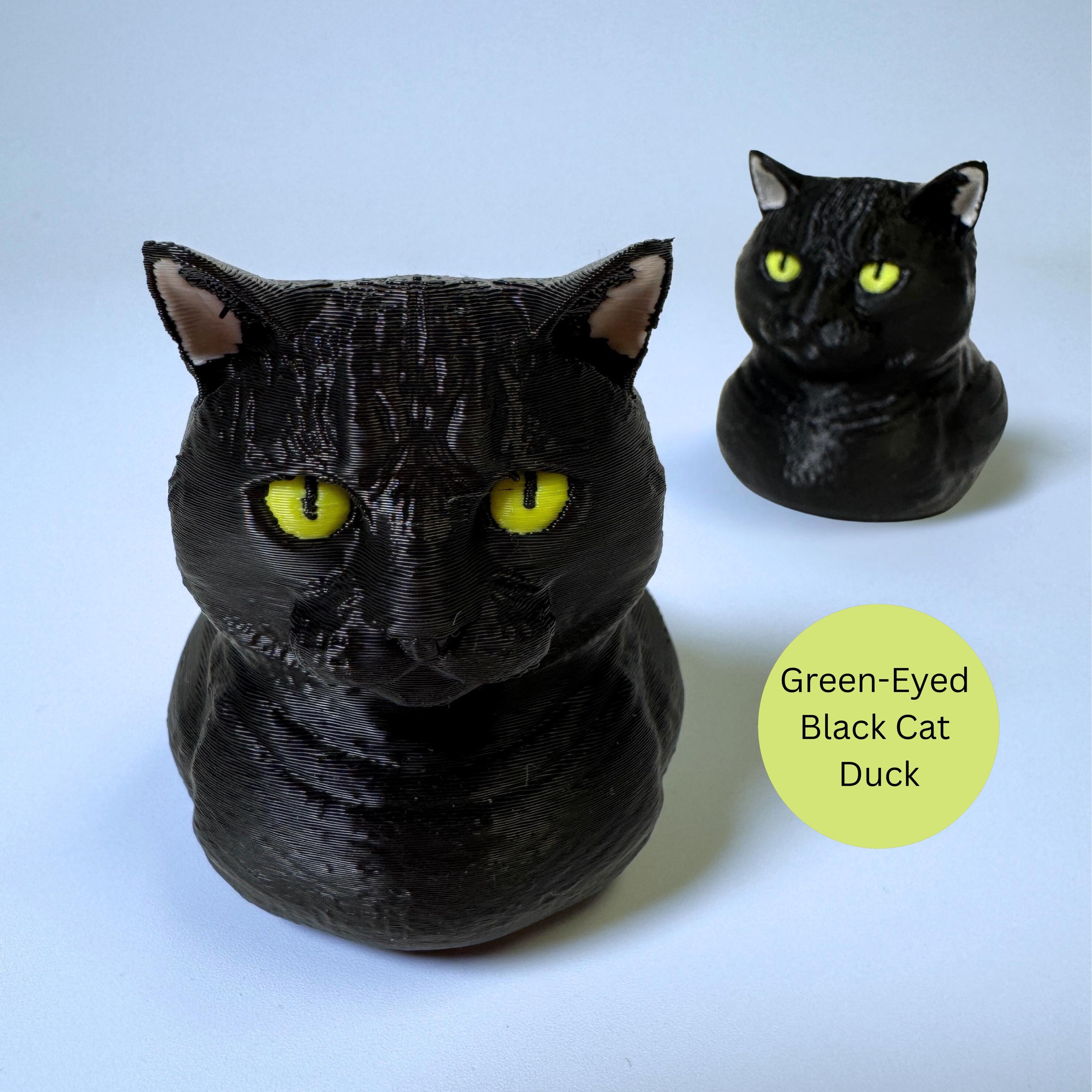 Black Tabby Cat Duck - 4x4 Ducking Gift Dashboard Decoration Cruise Hide Seek Cat Lover Gift Halloween Collectible