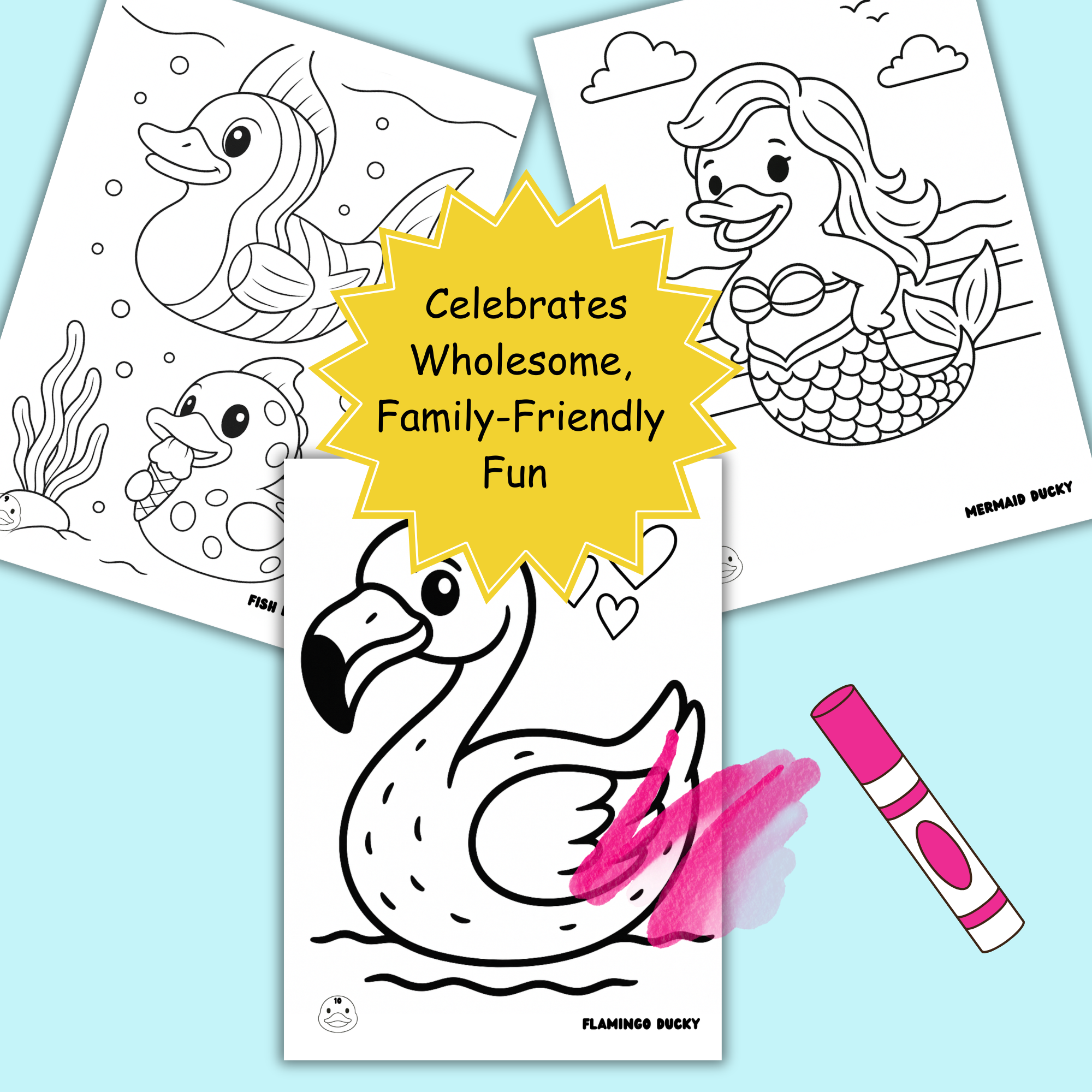 Cruise Duck Coloring Book | Printable Kids Activity, Family Fun & Vacation Memory Keepsake