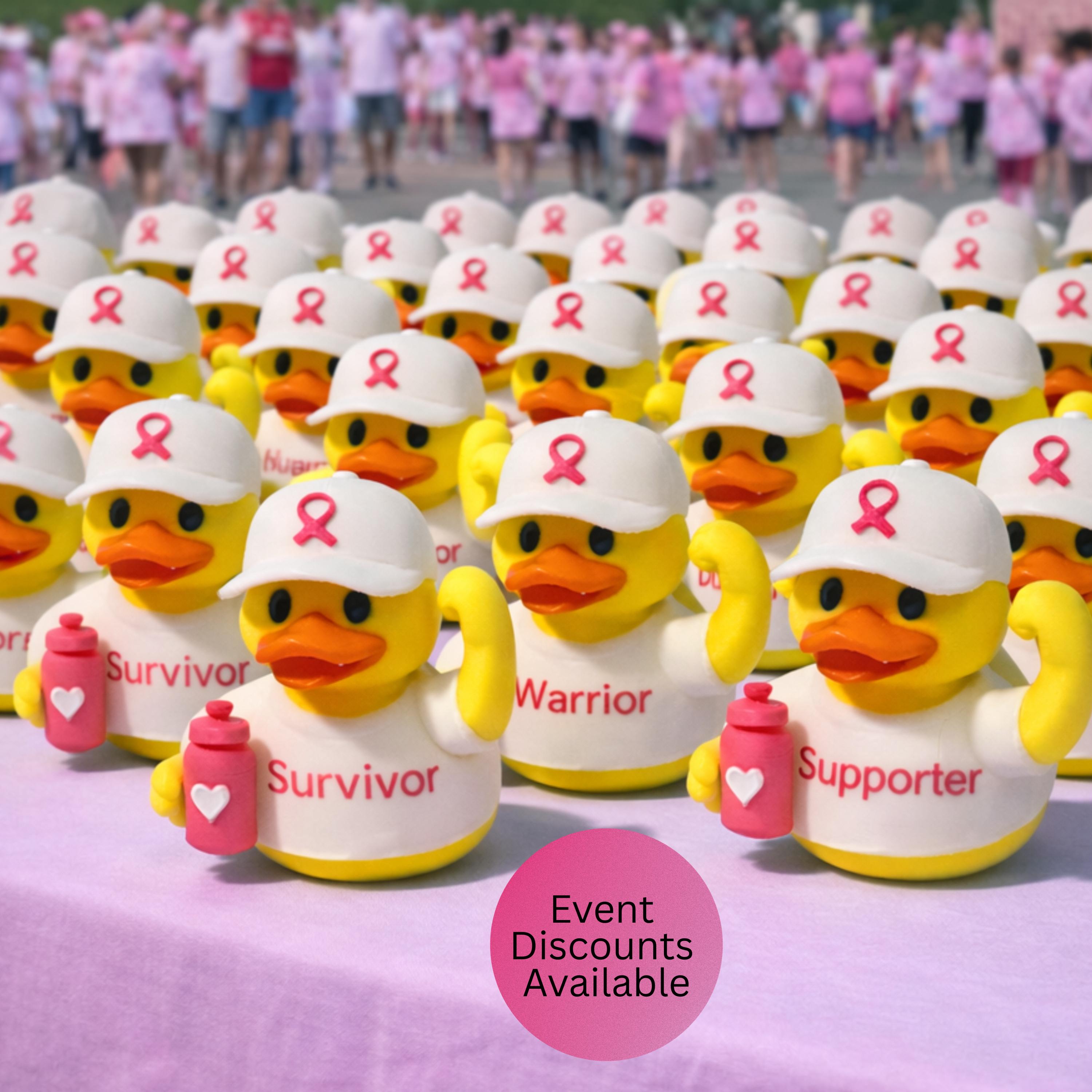 Breast Cancer Duck Dashboard Custom Thank You Accessory Thoughtful Gift Survivor Warrior Supporter Pink Ribbon Awareness Patient Keepsake