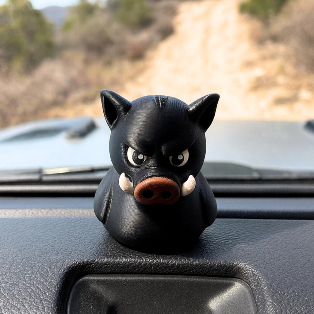 Wild Boar Duck - Hunting Gift & 4x4 Ducking Dashboard Decoration Cabin Decor Rustic Figurine Offroad Accessory
