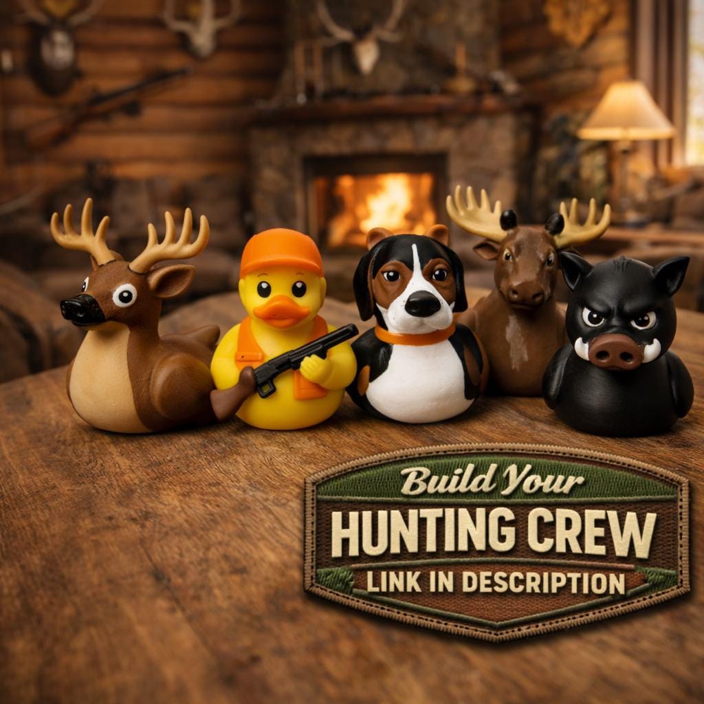 Whitetail Deer Duck - 4x4 Ducking Gift Hunting Cabin Decor Dashboard Decoration Hunter Gift Buck Antler