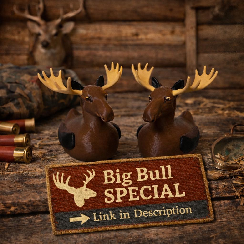 Moose Duck - 4x4 Ducking Gift Dashboard Decoration Rustic Woodland Animal Cabin Decor Hunter Gift