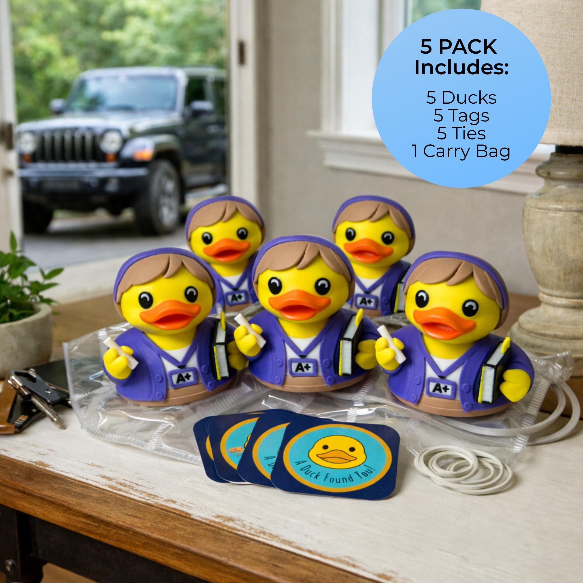 Teacher Duck Dashboard Duck Decoration Desk Accessory Truck Vehicle Dashboard Ornament 3D Printed Duck Classroom Decor 4x4 Gift Teacher