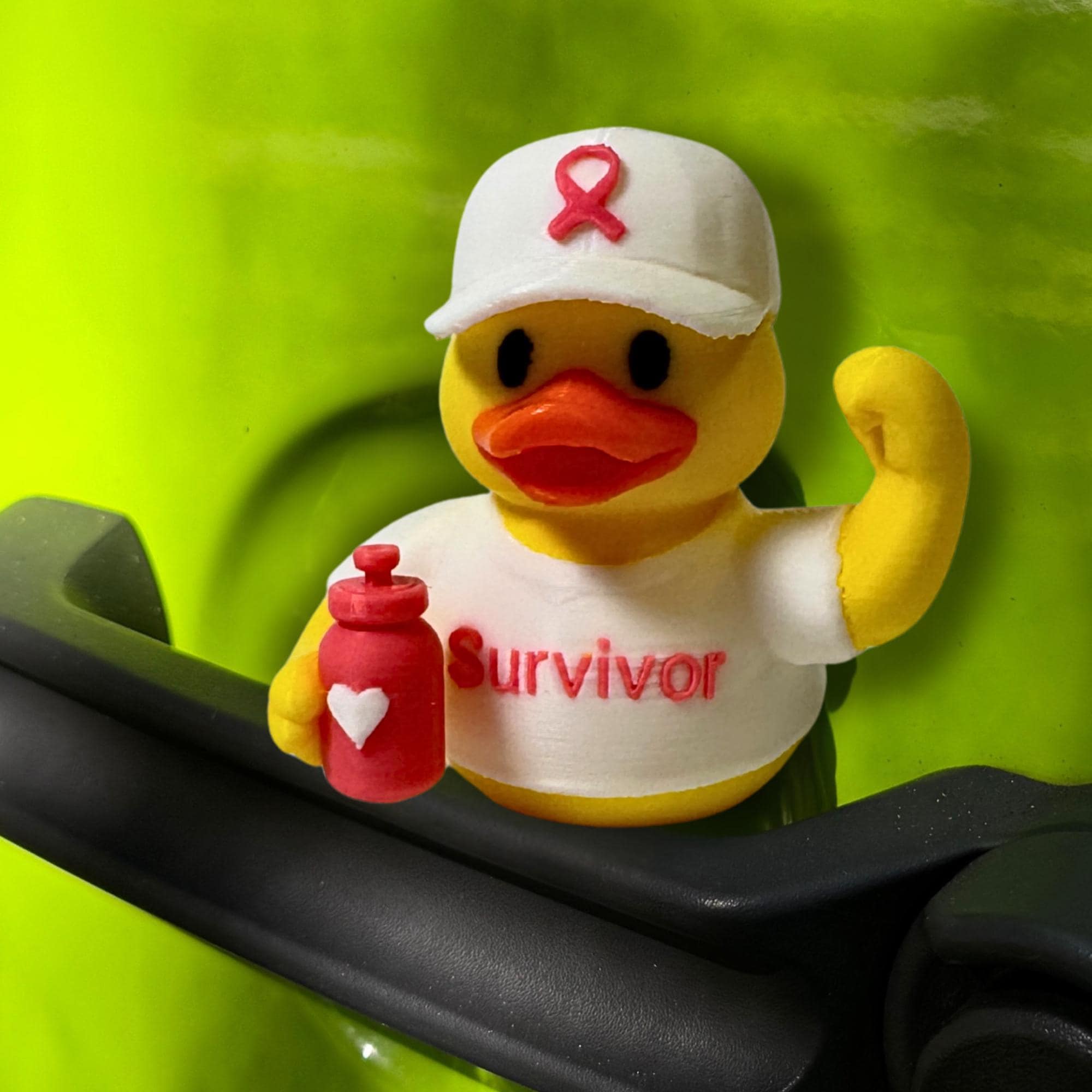 Breast Cancer Duck Dashboard Custom Thank You Accessory Thoughtful Gift Survivor Warrior Supporter Pink Ribbon Awareness Patient Keepsake