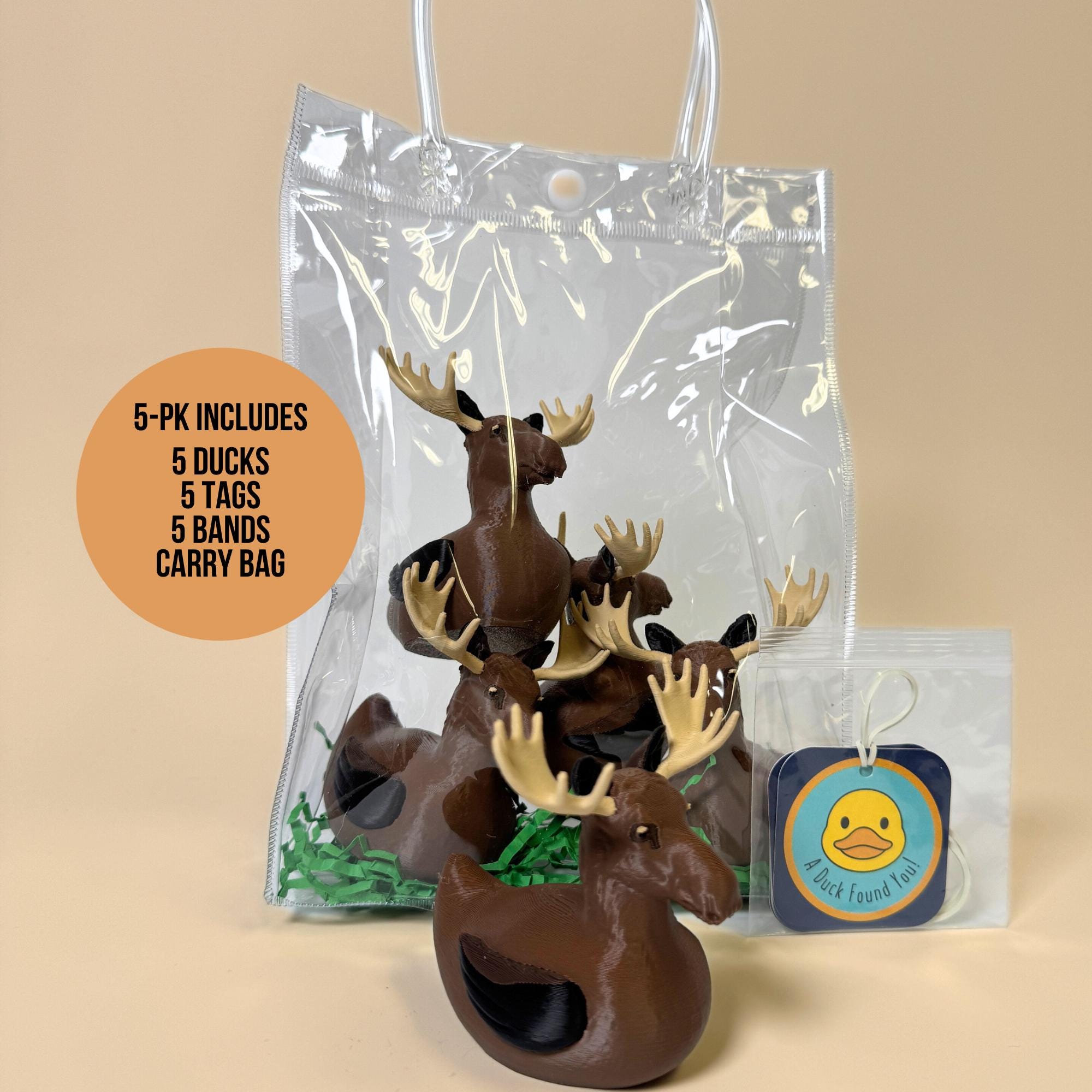 Moose Duck - 4x4 Ducking Gift Dashboard Decoration Rustic Woodland Animal Cabin Decor Hunter Gift