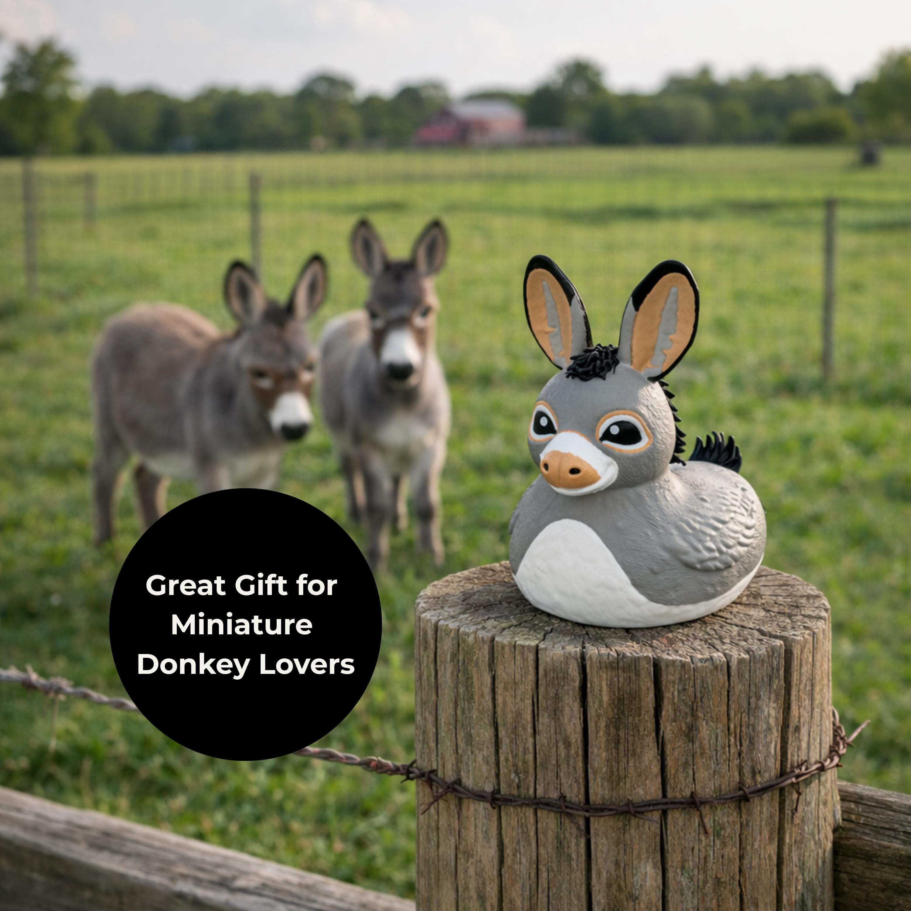 Miniature Donkey Duck | 4x4 Ducking & Cruise Hide & Seek Gift, Dashboard Decoration & Country Decor