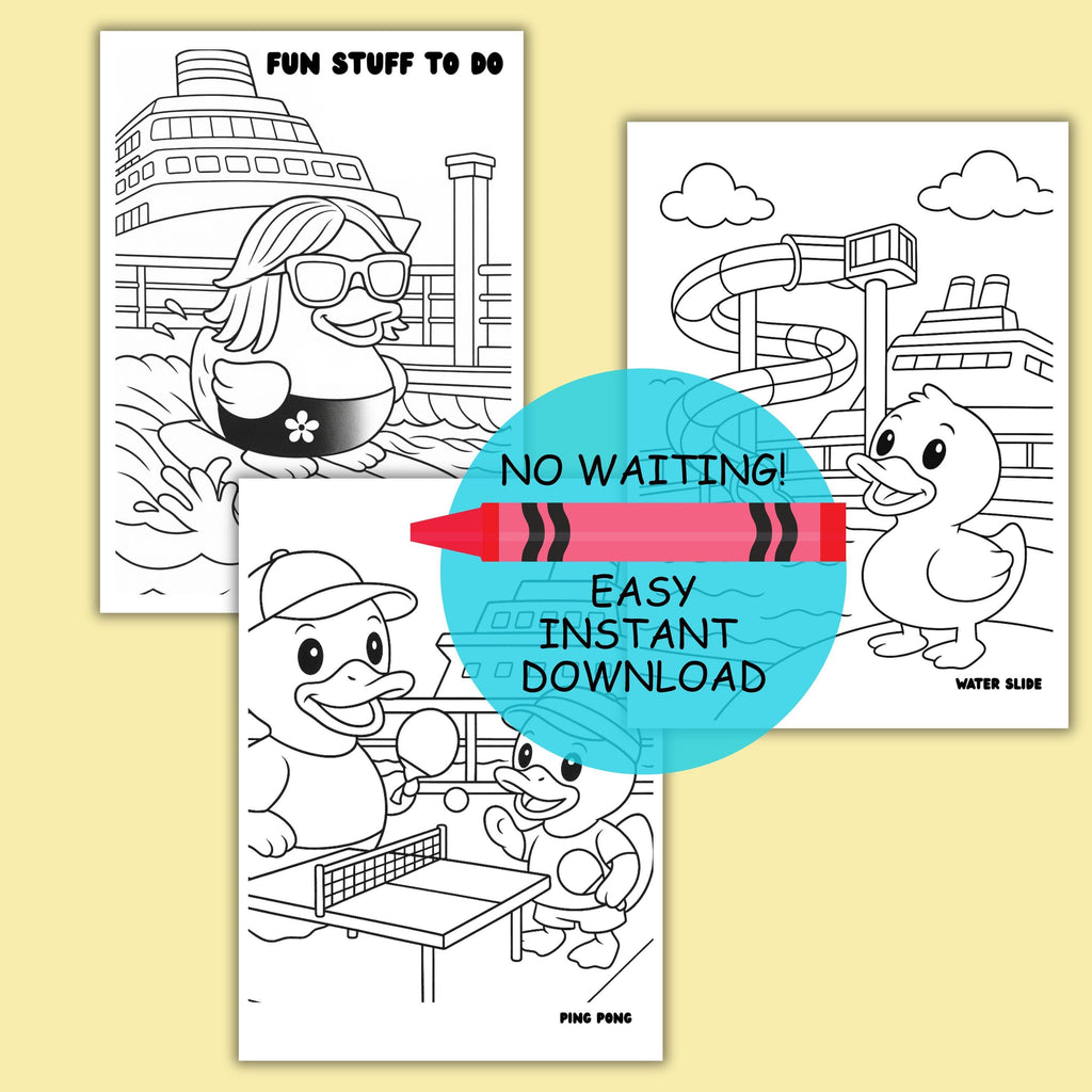 Cruise Duck Coloring Book | Printable Kids Activity, Family Fun & Vacation Memory Keepsake