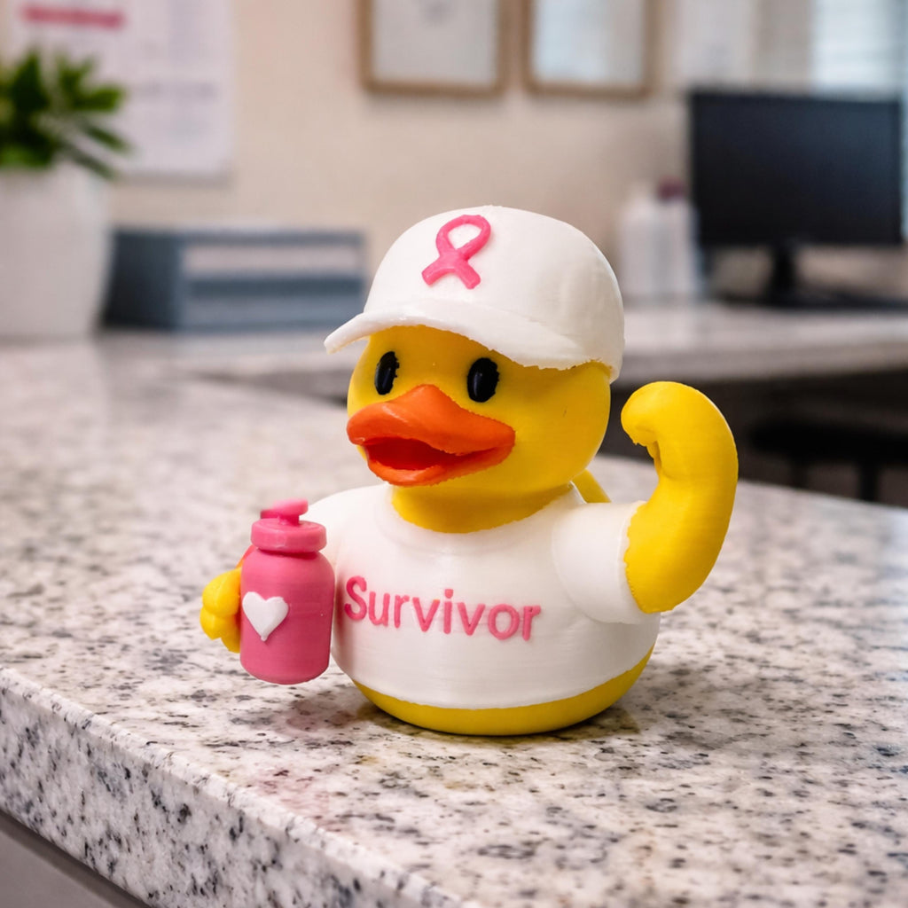 Breast Cancer Duck Dashboard Custom Thank You Accessory Thoughtful Gift Survivor Warrior Supporter Pink Ribbon Awareness Patient Keepsake