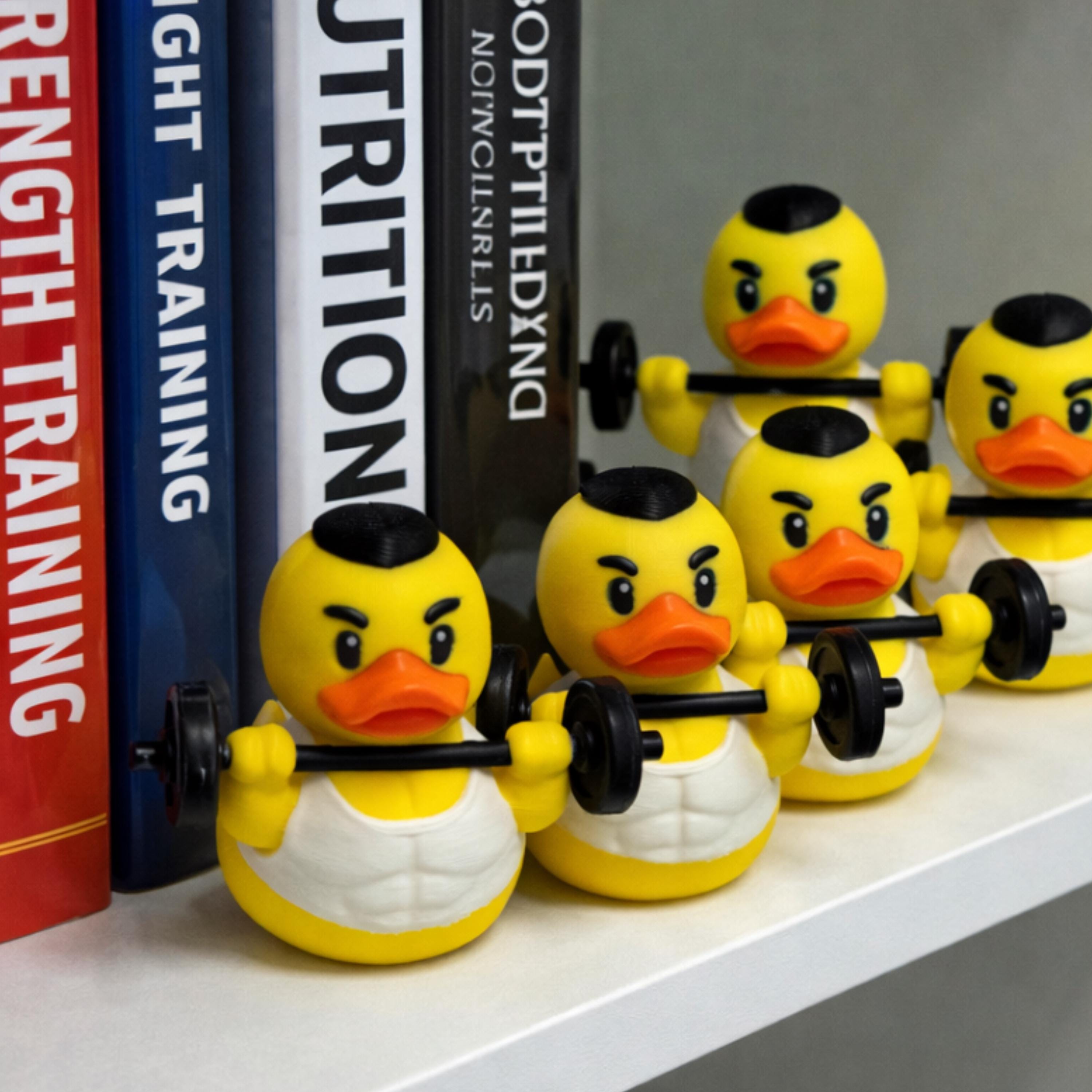 Weightlifting Duck | Gym Rat Gift, Fitness Birthday Present, Desk Decor & 4x4 Ducking Accessory