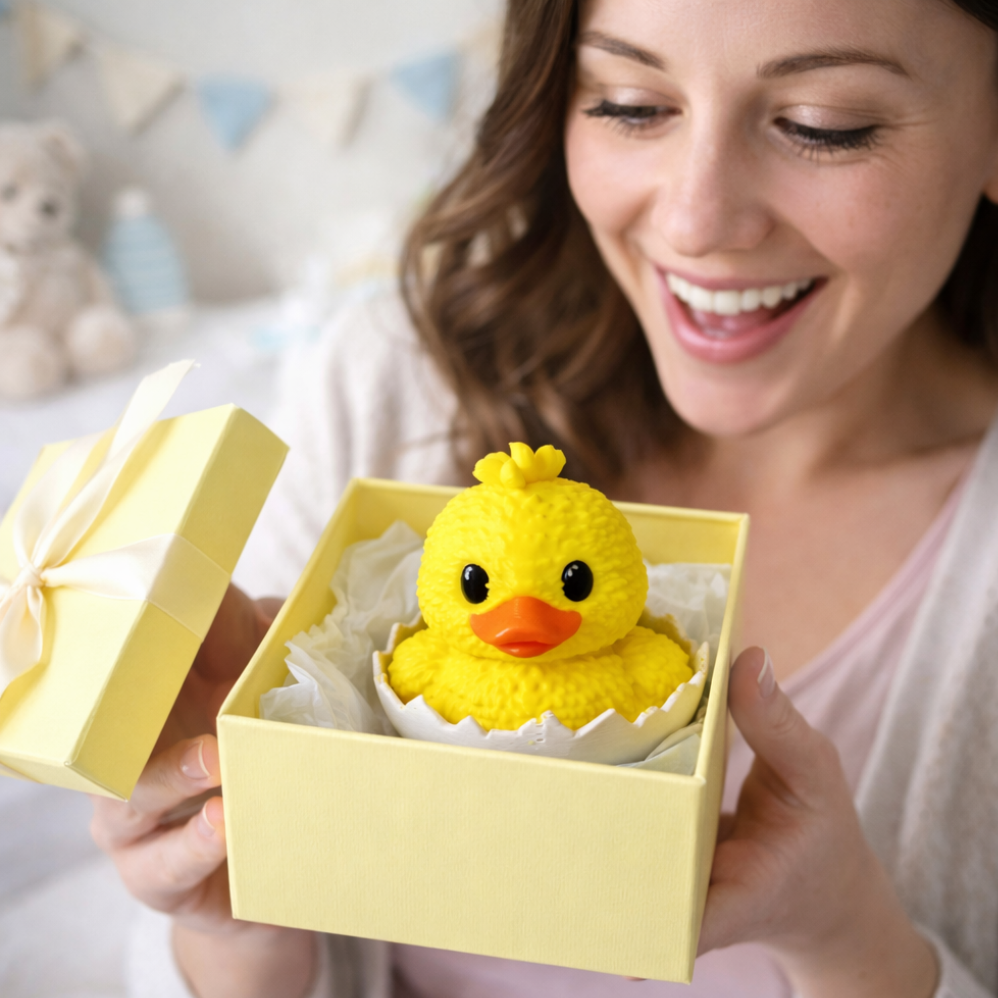 Duck Baby Shower Favor – 3d Printed Hatching Duckling Keepsake & Cake Topper
