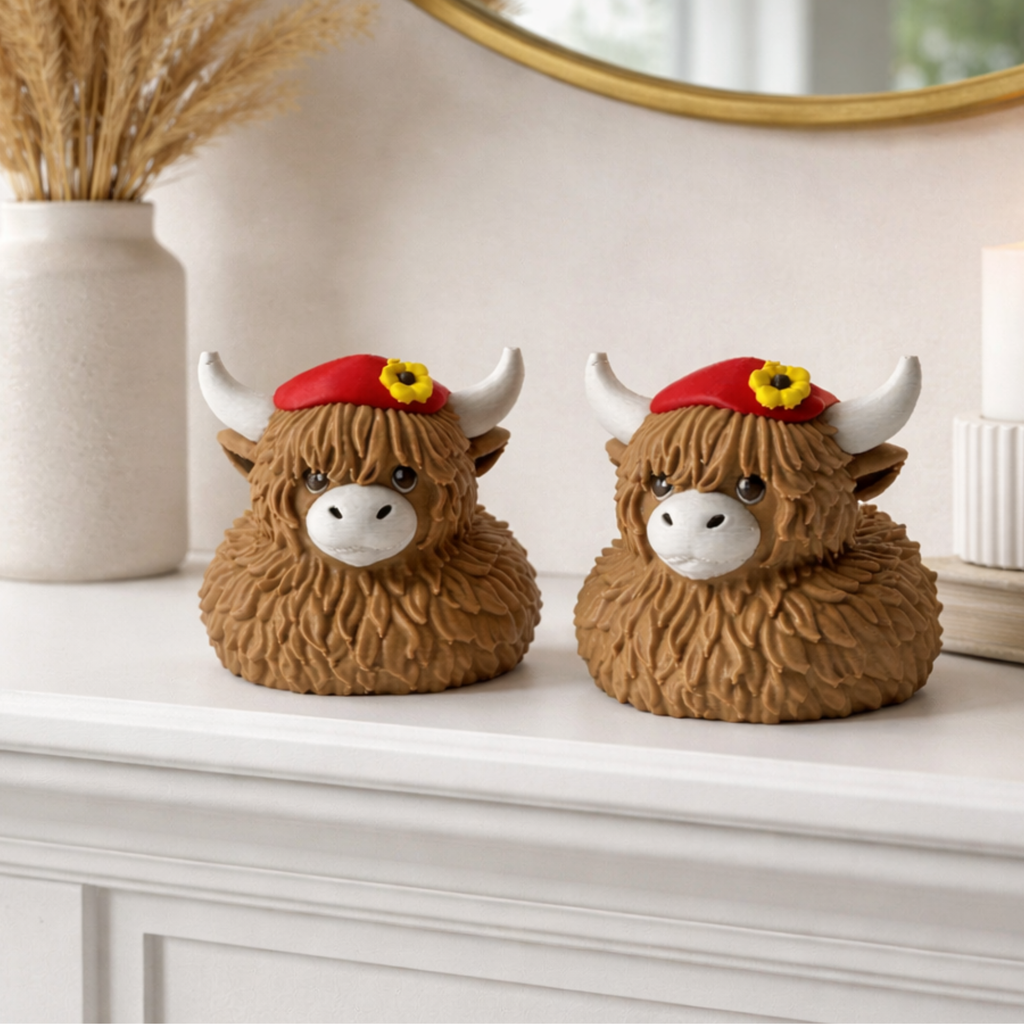 Highland Cow Duck - Dashboard Decoration Rustic Style Western Decor Cruise Duck