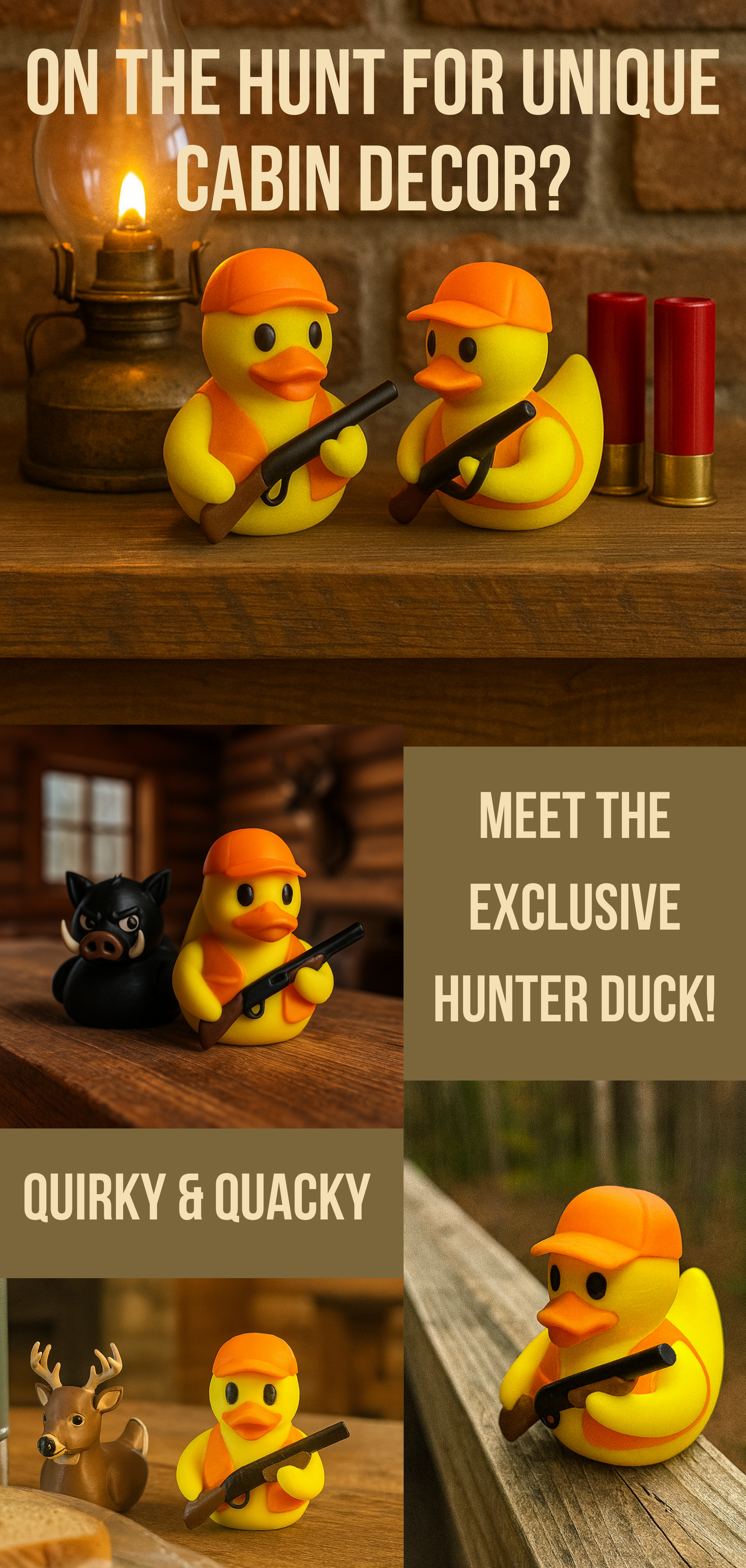 Duck Hunter - Hunting Gift & 4x4 Ducking Dashboard Decoration Cabin Decor Waterfowl Collectible Camouflage