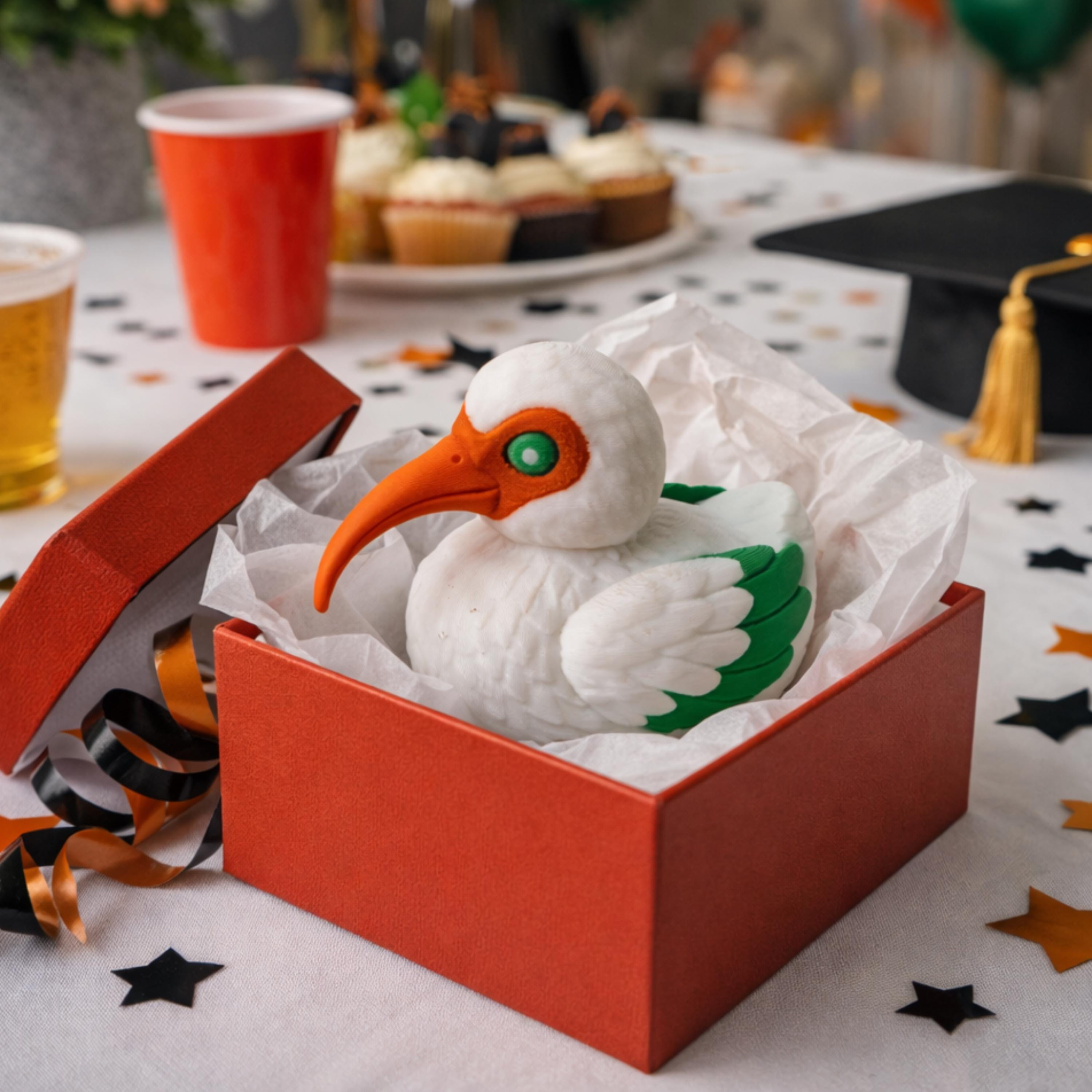 Canes Ibis Duck Gift Hurricanes Fan University Football Team Duck Ibis Mascot Dashboard Ornament Car Decoration Graduation Present Miami