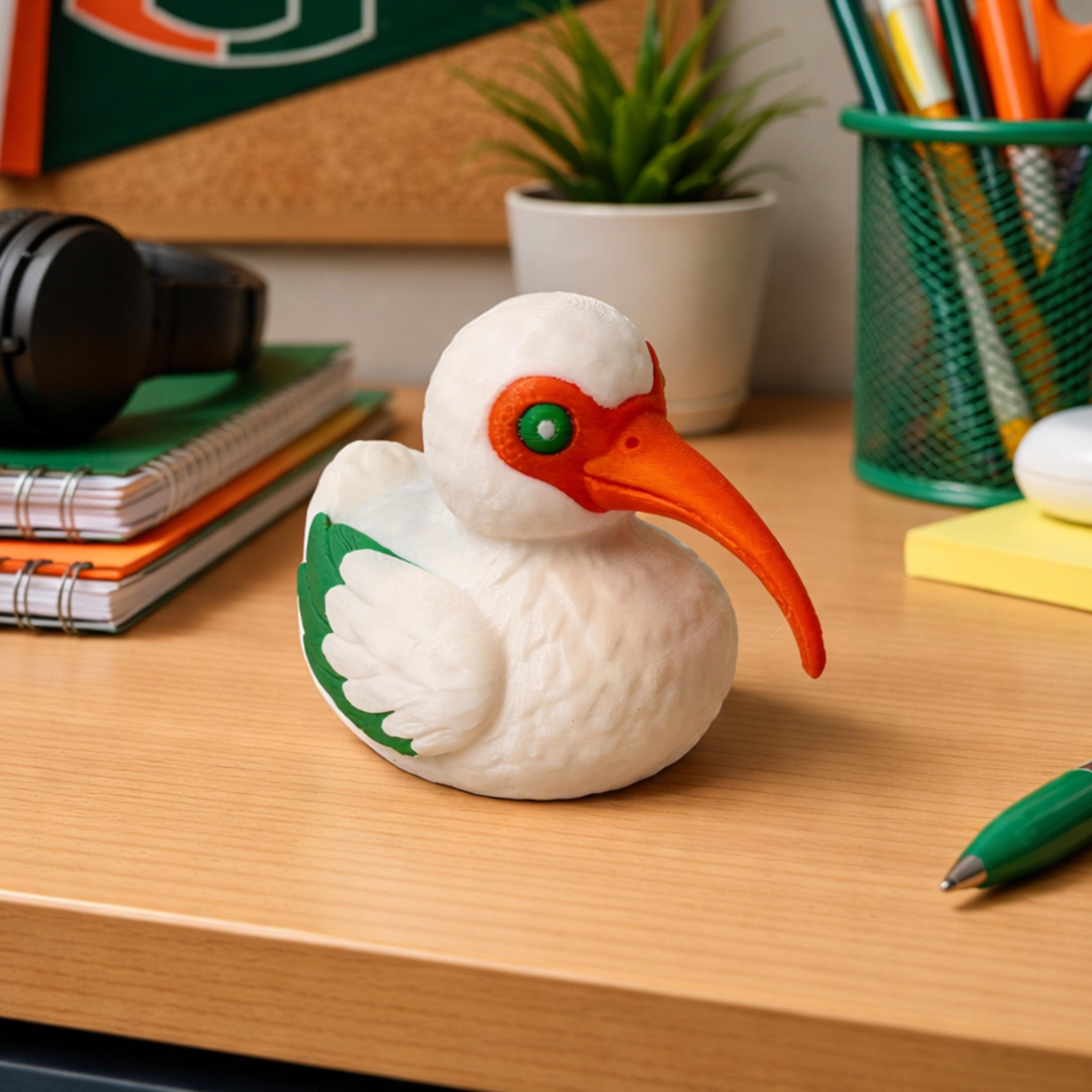 Canes Ibis Duck Gift Hurricanes Fan University Football Team Duck Ibis Mascot Dashboard Ornament Car Decoration Graduation Present Miami