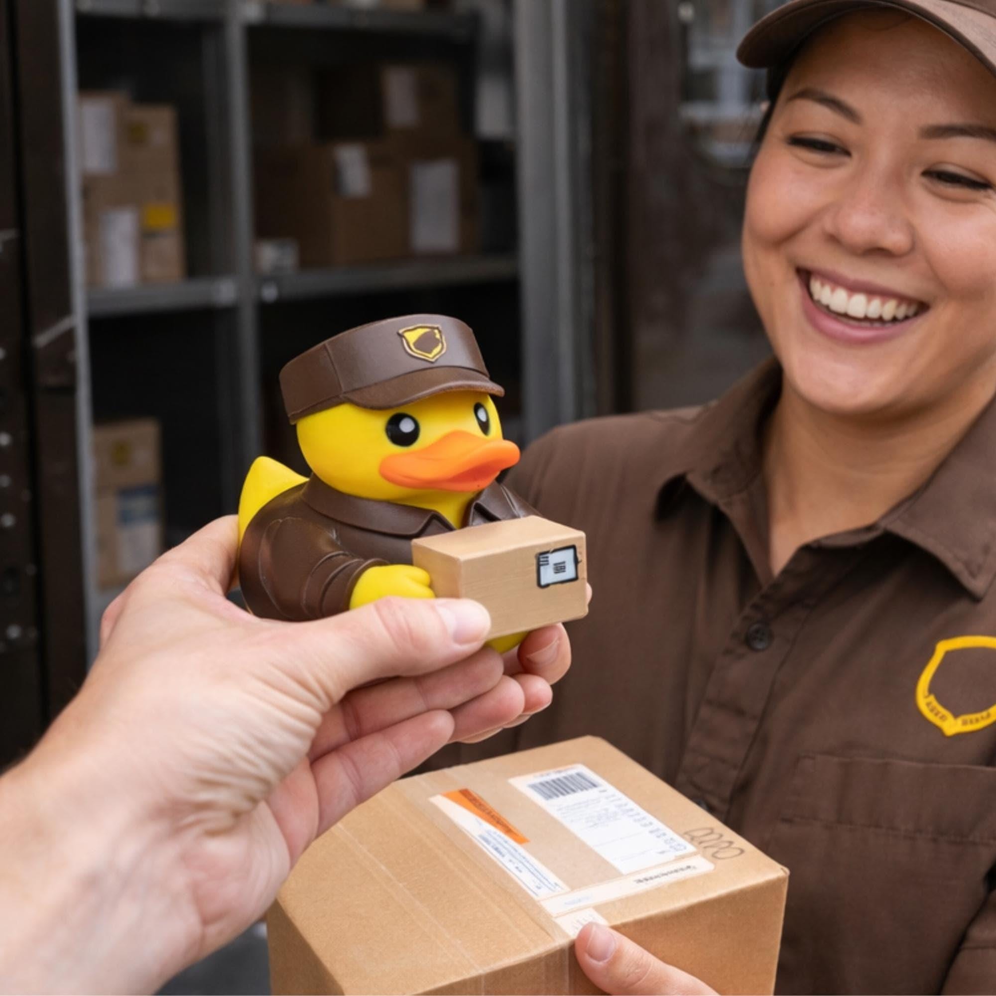 Delivery Driver Duck | 4x4 Ducking & Cruise Hide & Seek Gift, Dashboard Buddy & Funny Driver Gift