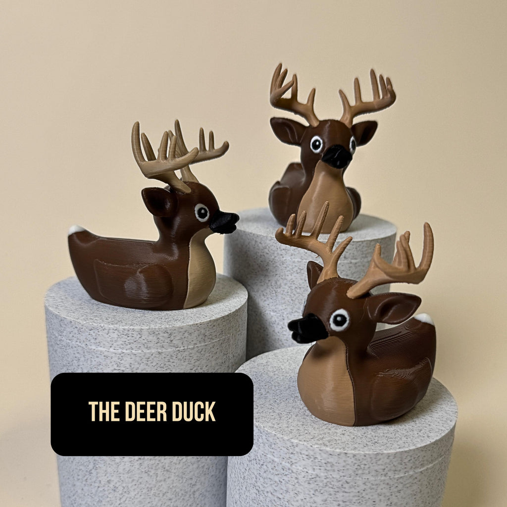 Whitetail Deer Duck - 4x4 Ducking Gift Hunting Cabin Decor Dashboard Decoration Hunter Gift Buck Antler