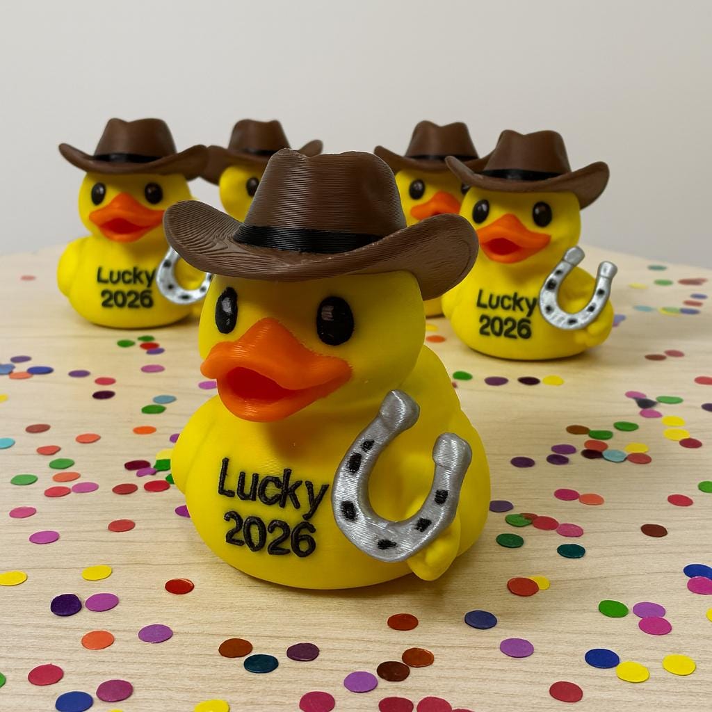 Lucky Cowboy Duck | Good Luck Charm, Western Party Favor, Dashboard Decoration & 4x4 Ducking Gift